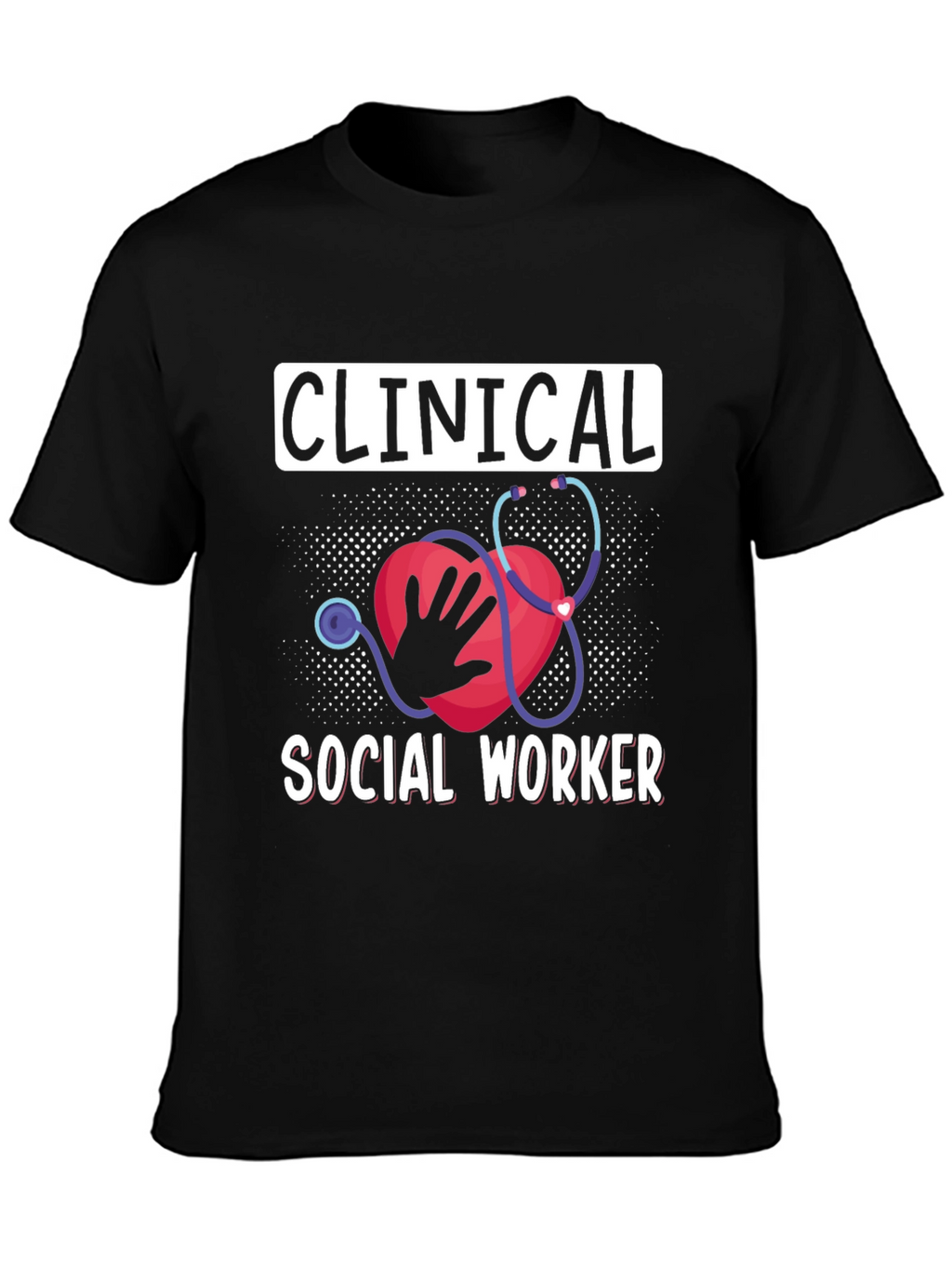 Clinical Social Worker Heart Stethoscope T-Shirt