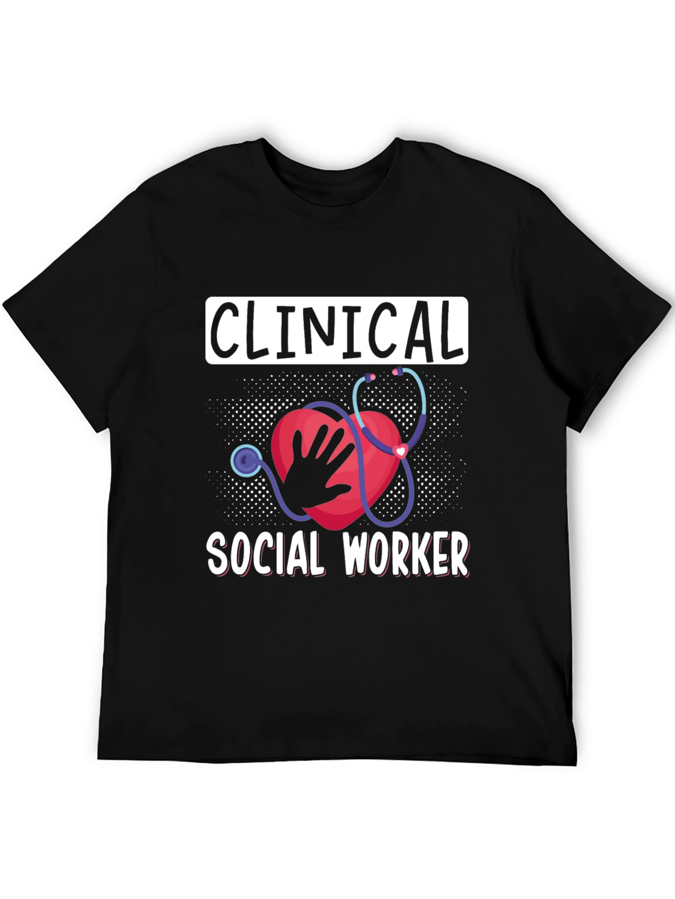 Clinical Social Worker Heart Stethoscope T-Shirt
