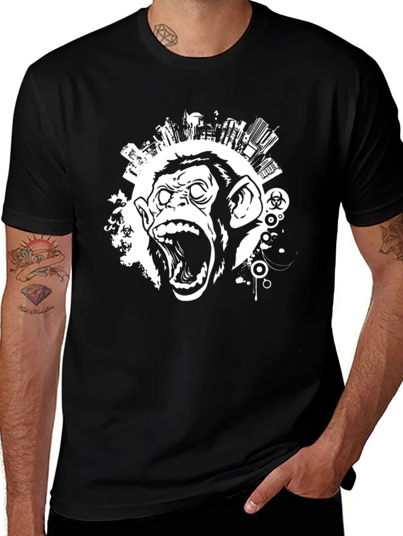 Urban Monkey T-Shirt - Black Graphic Tee
