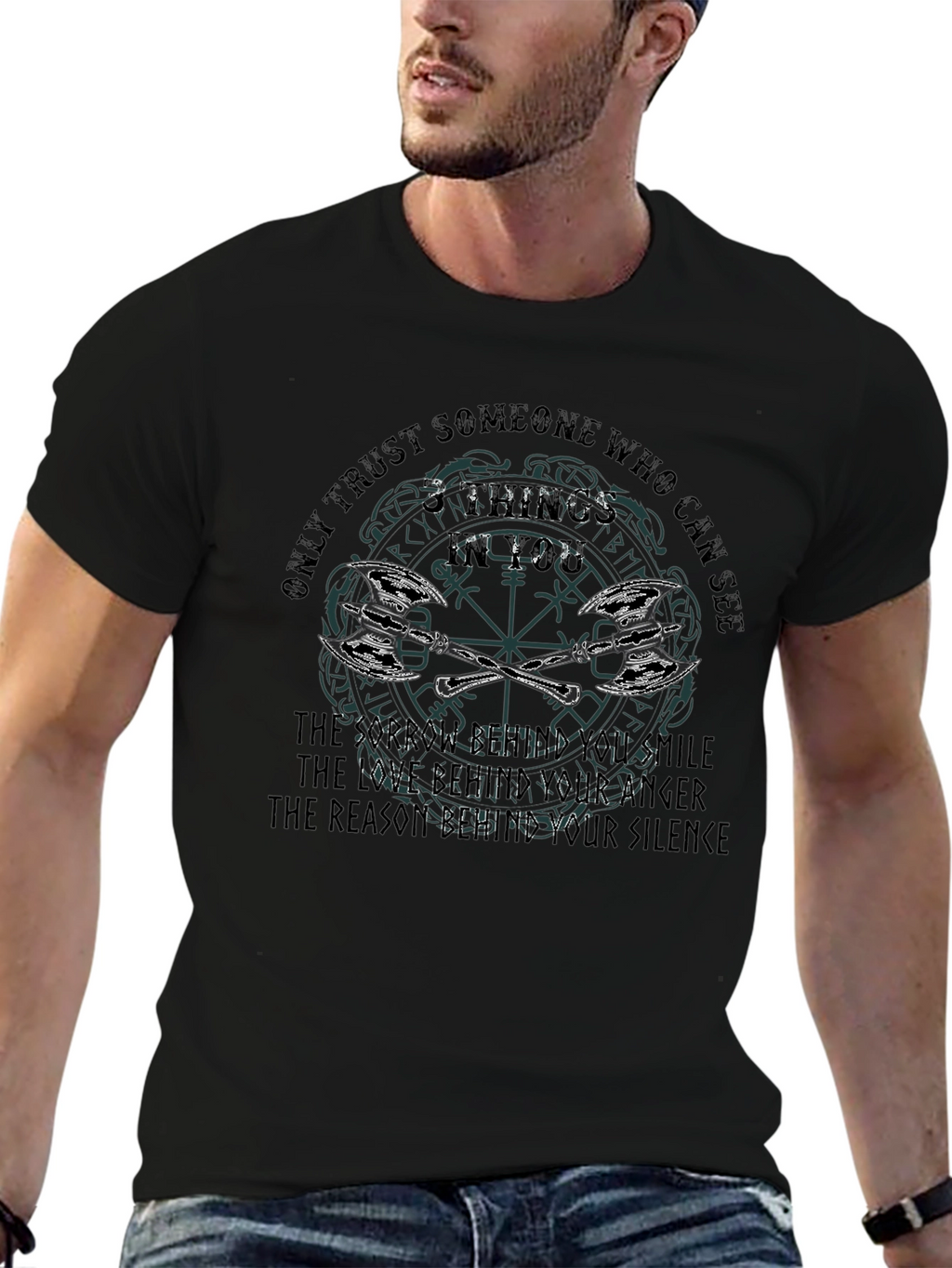 Viking Quote Graphic Print T-Shirt