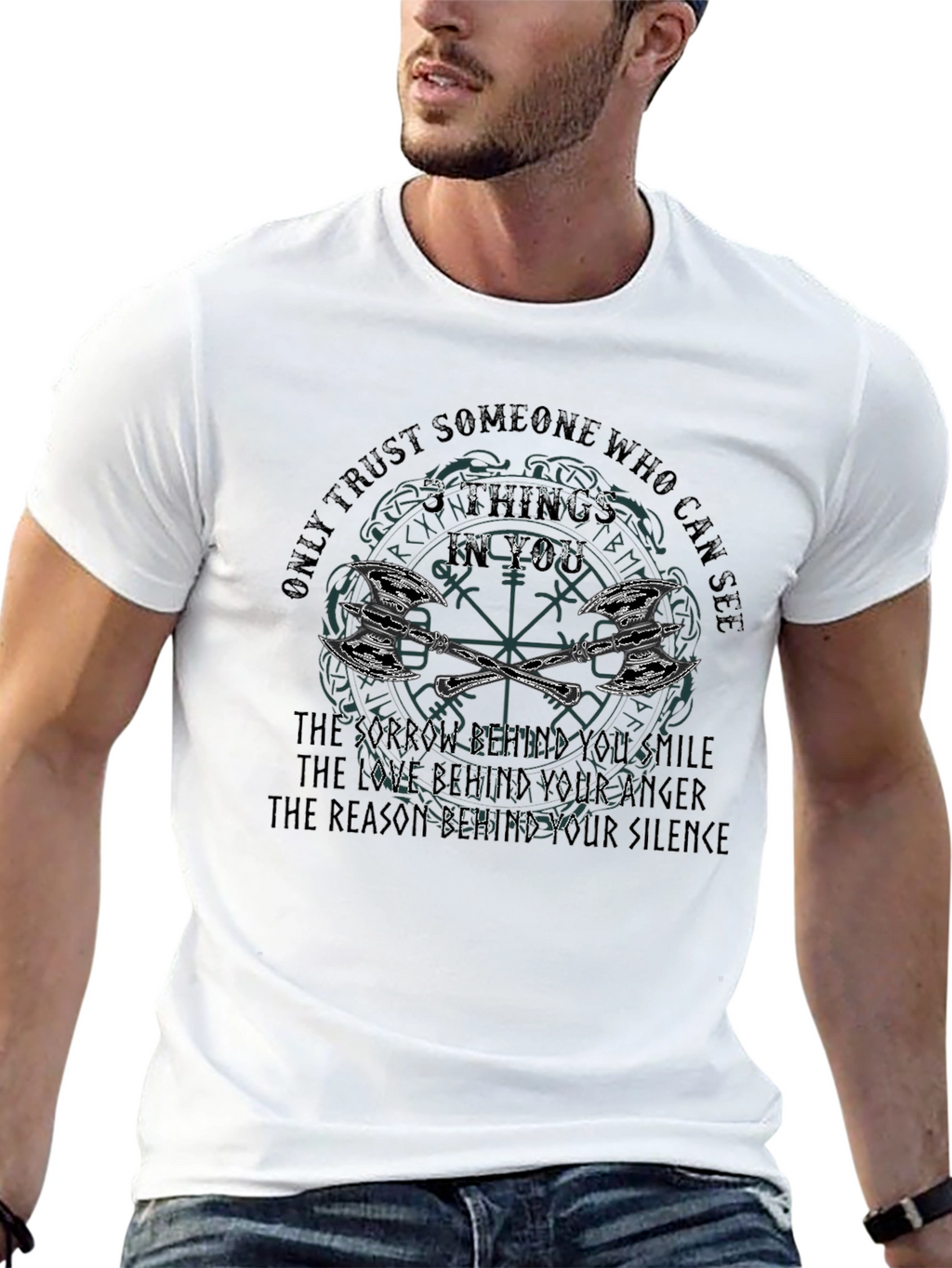 Viking Quote Graphic Print T-Shirt