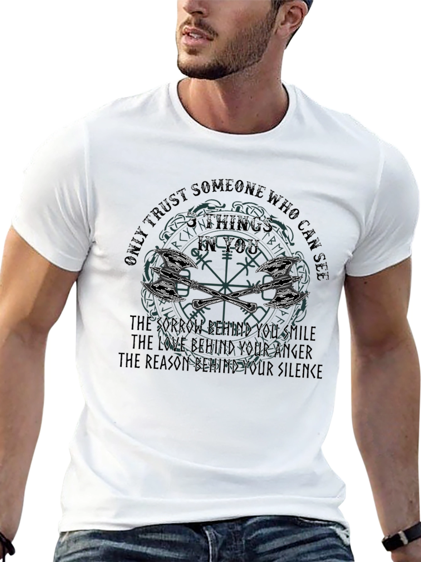 Viking Quote Graphic Print T-Shirt