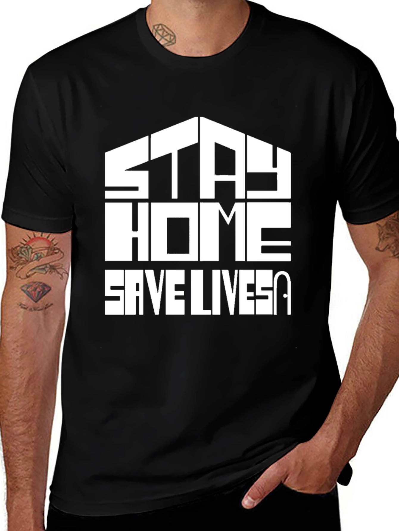 Stay Home Save Lives Graphic Tee
