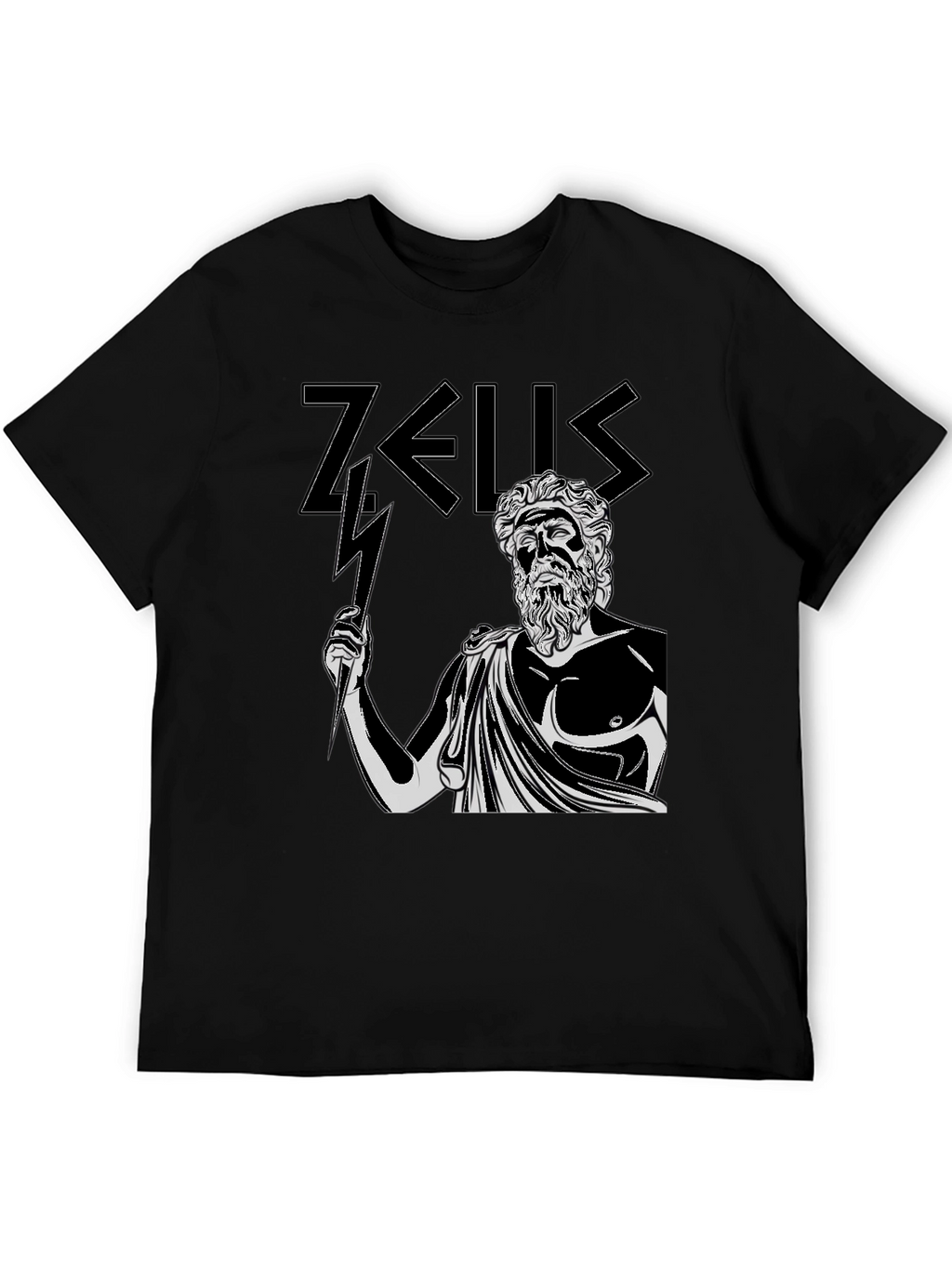 Zeus Graphic Tee - Black Cotton T-Shirt