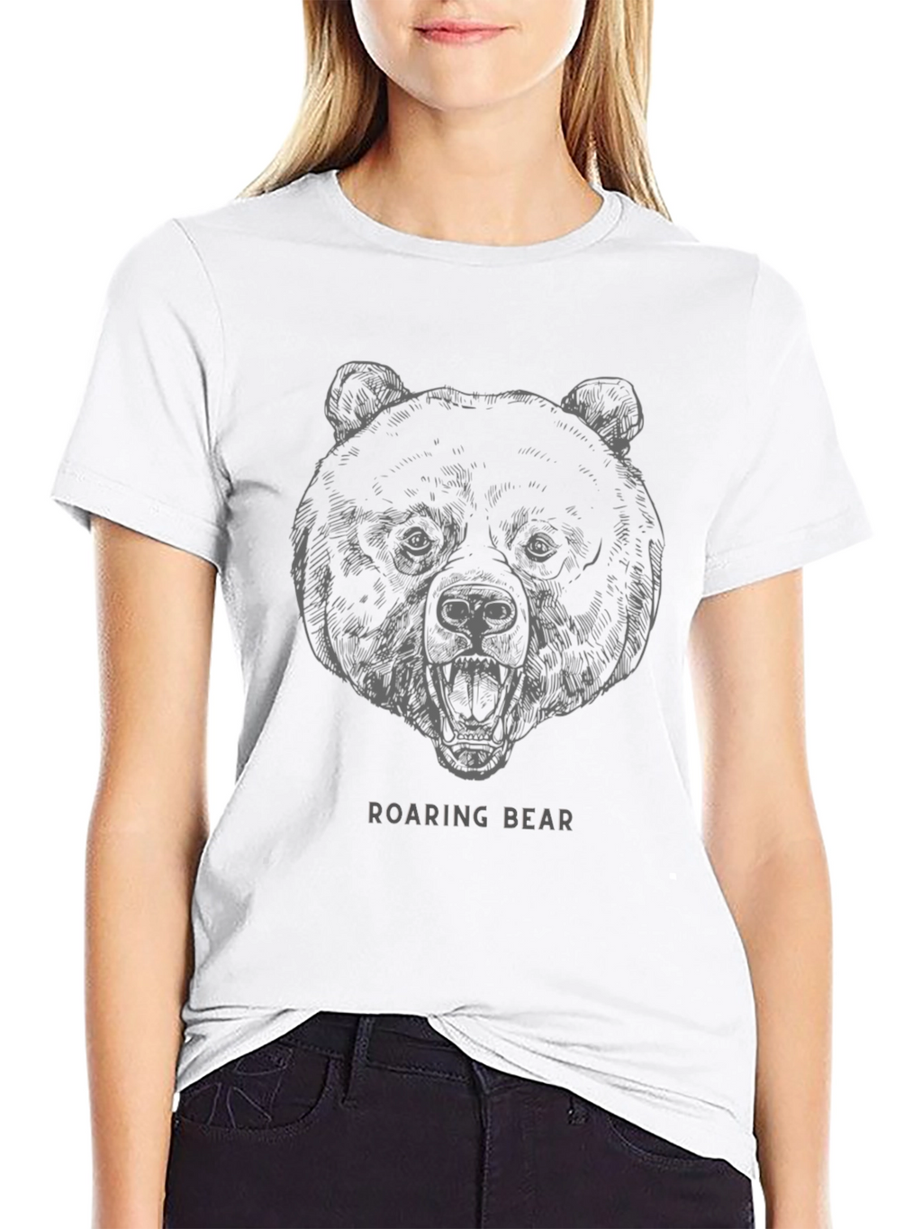 Roaring Bear Graphic T-Shirt - Stylish Mens Tee