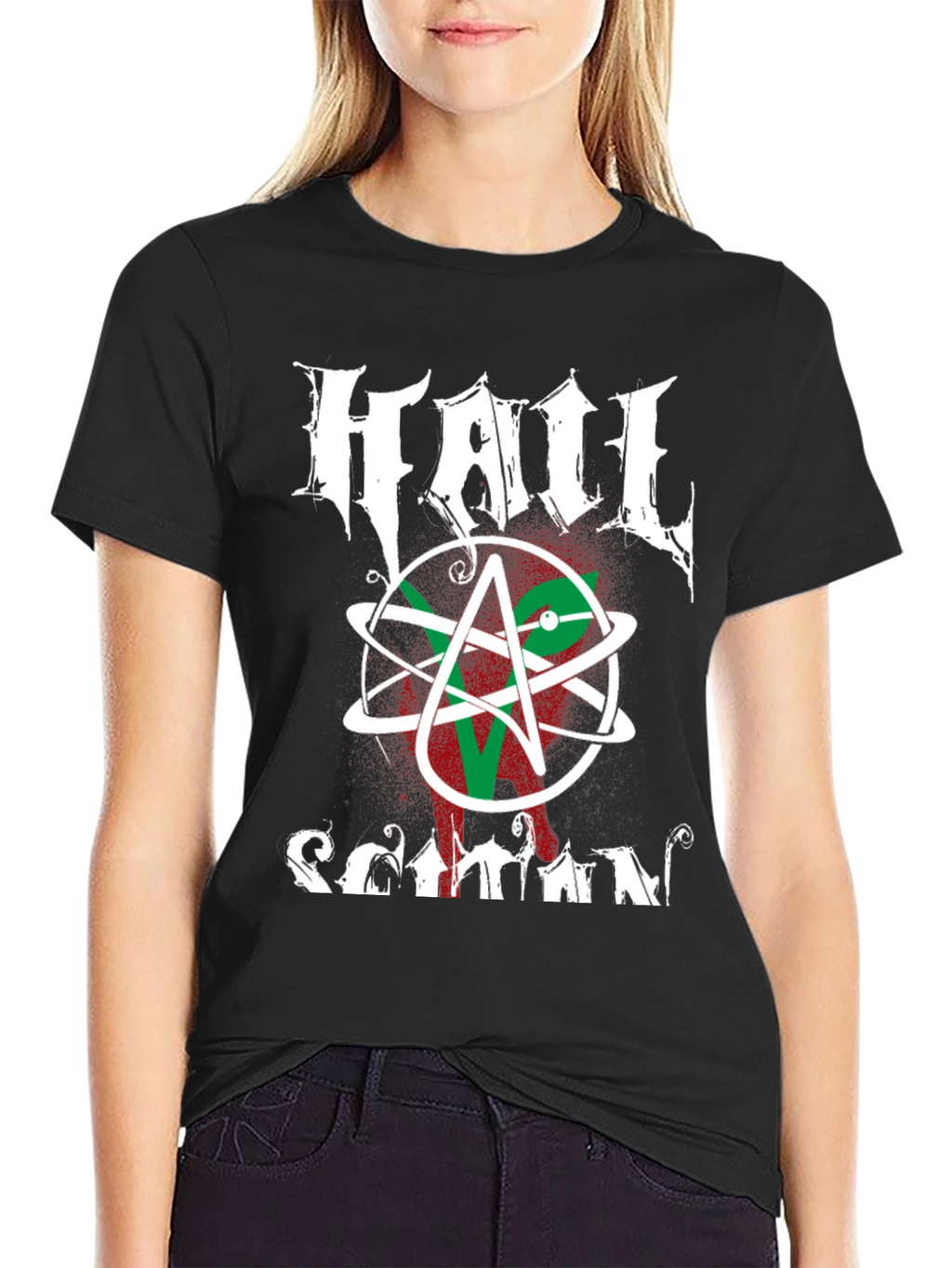Hail Satan Graphic Tee - Black Cotton T-Shirt