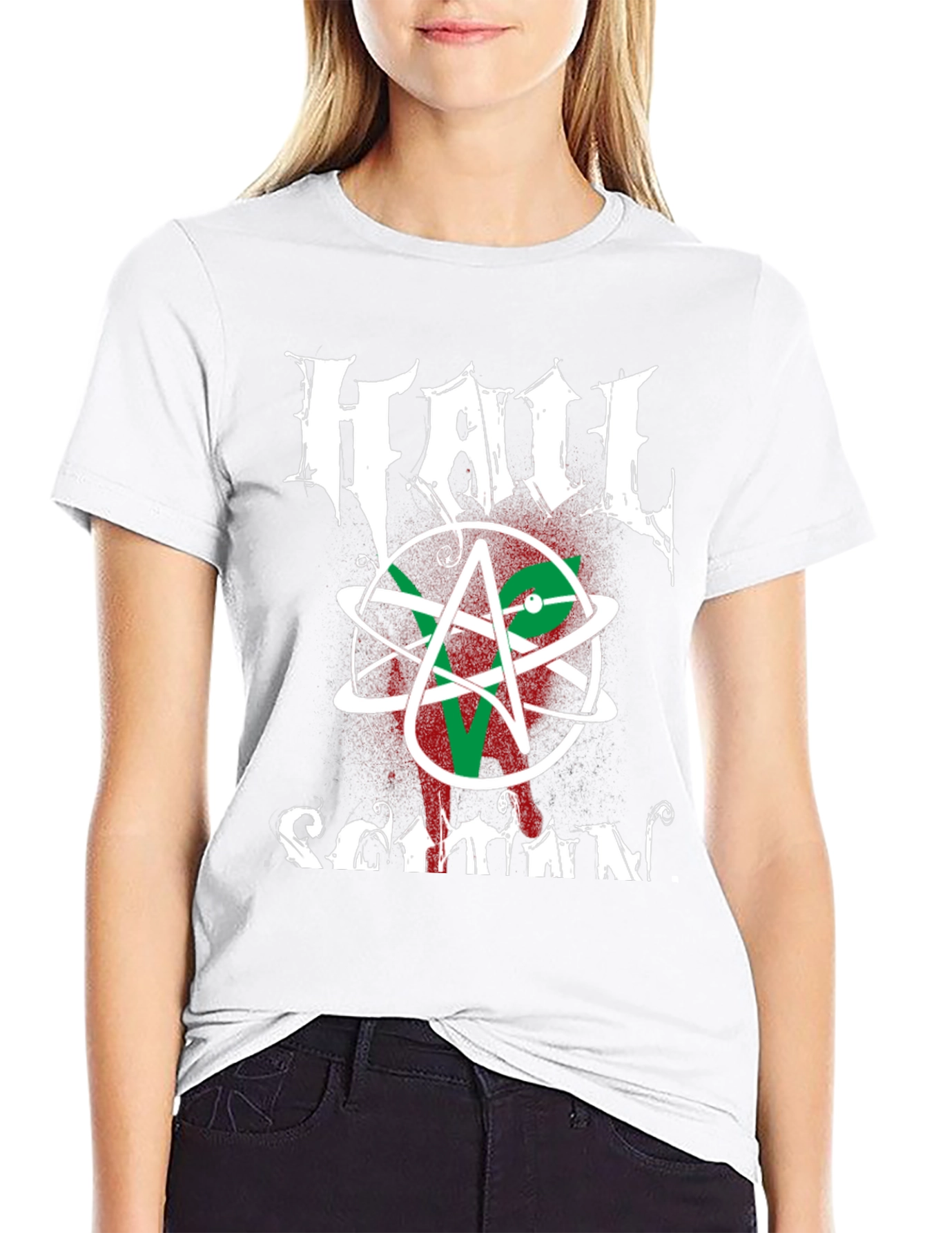 Hail Satan Graphic Tee - Black Cotton T-Shirt