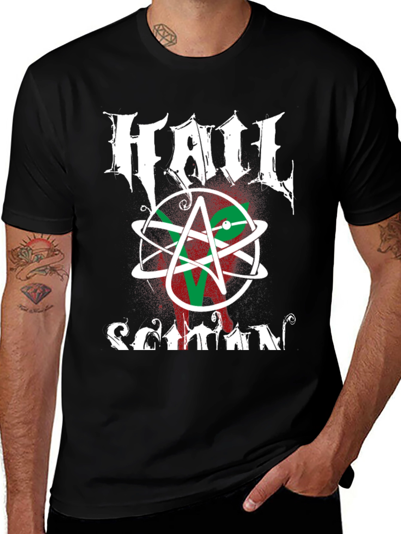 Hail Satan Graphic Tee - Black Cotton T-Shirt