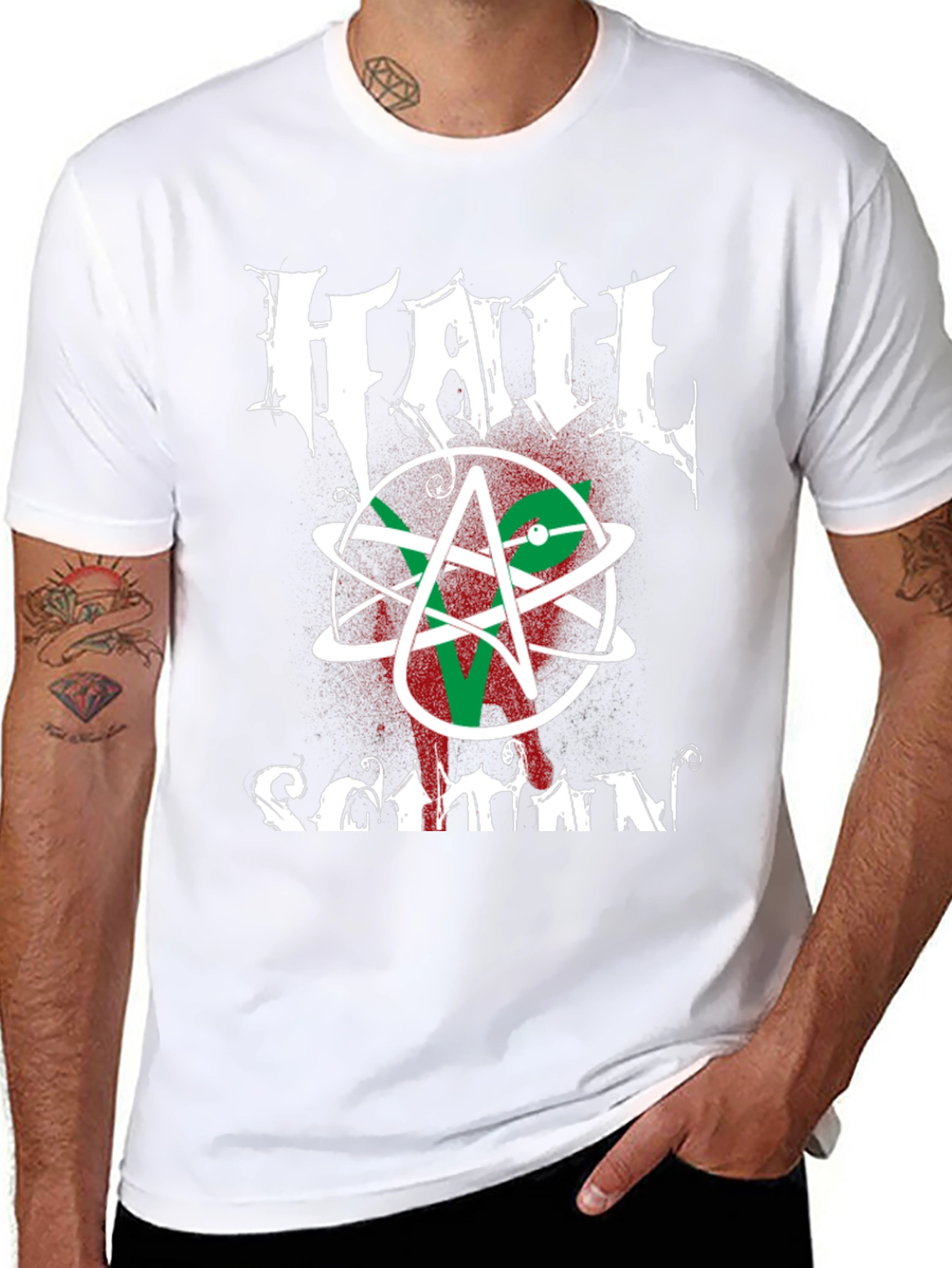 Hail Satan Graphic Tee - Black Cotton T-Shirt
