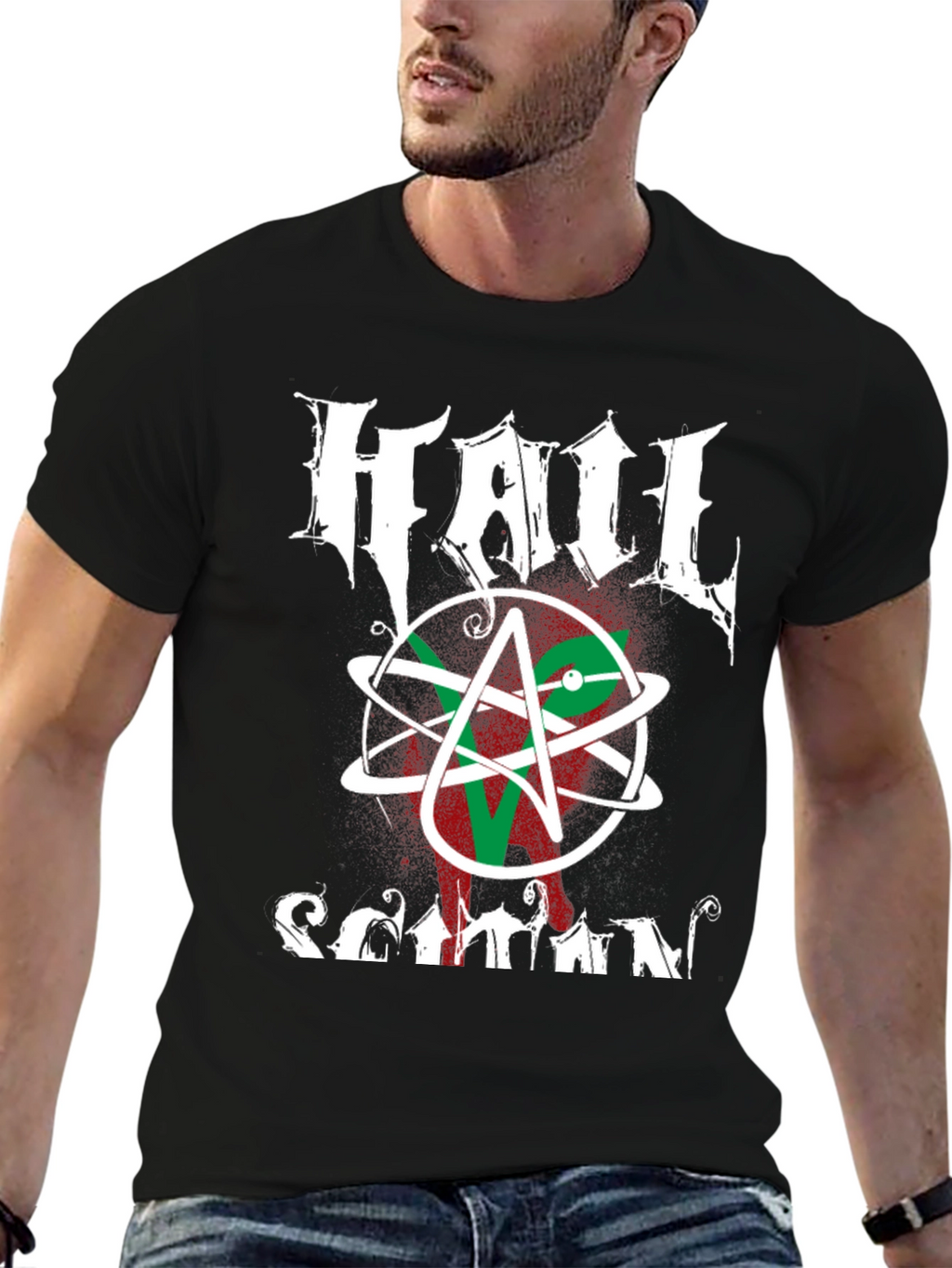 Hail Satan Graphic Tee - Black Cotton T-Shirt