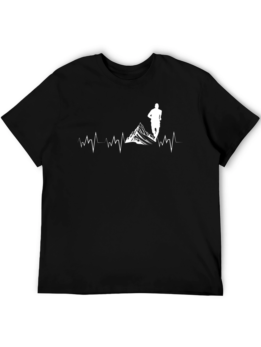 Mountain Runner Heartbeat T-Shirt - Black