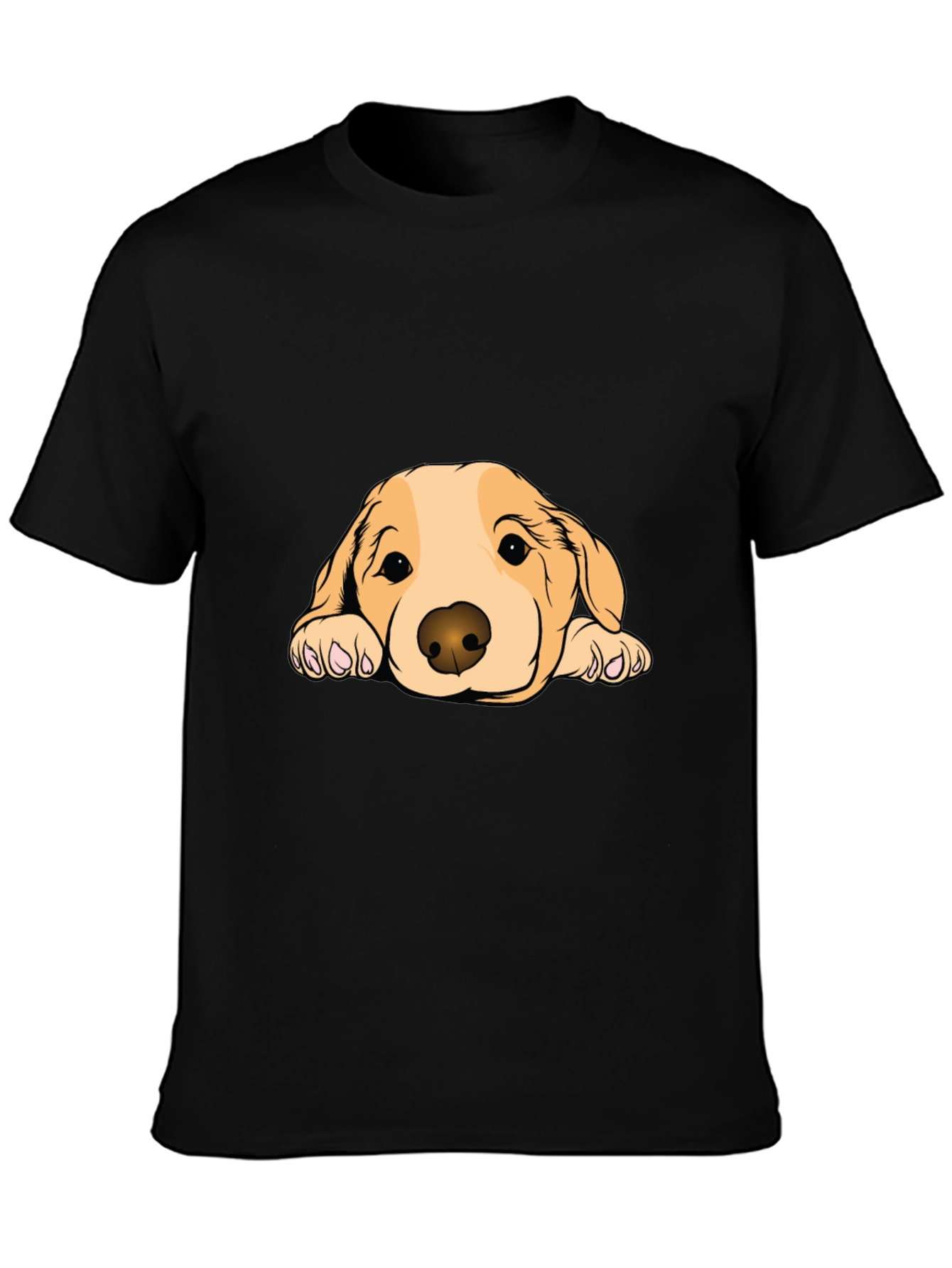 Cute Dog Graphic Black T-Shirt