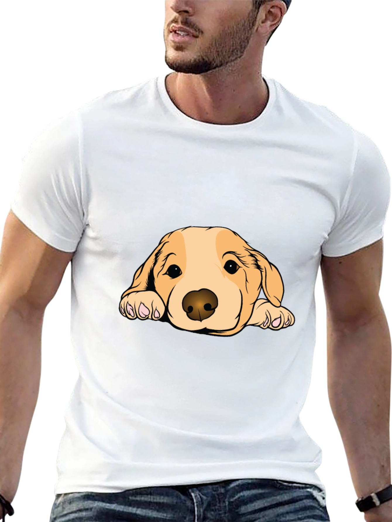 Cute Dog Graphic Black T-Shirt