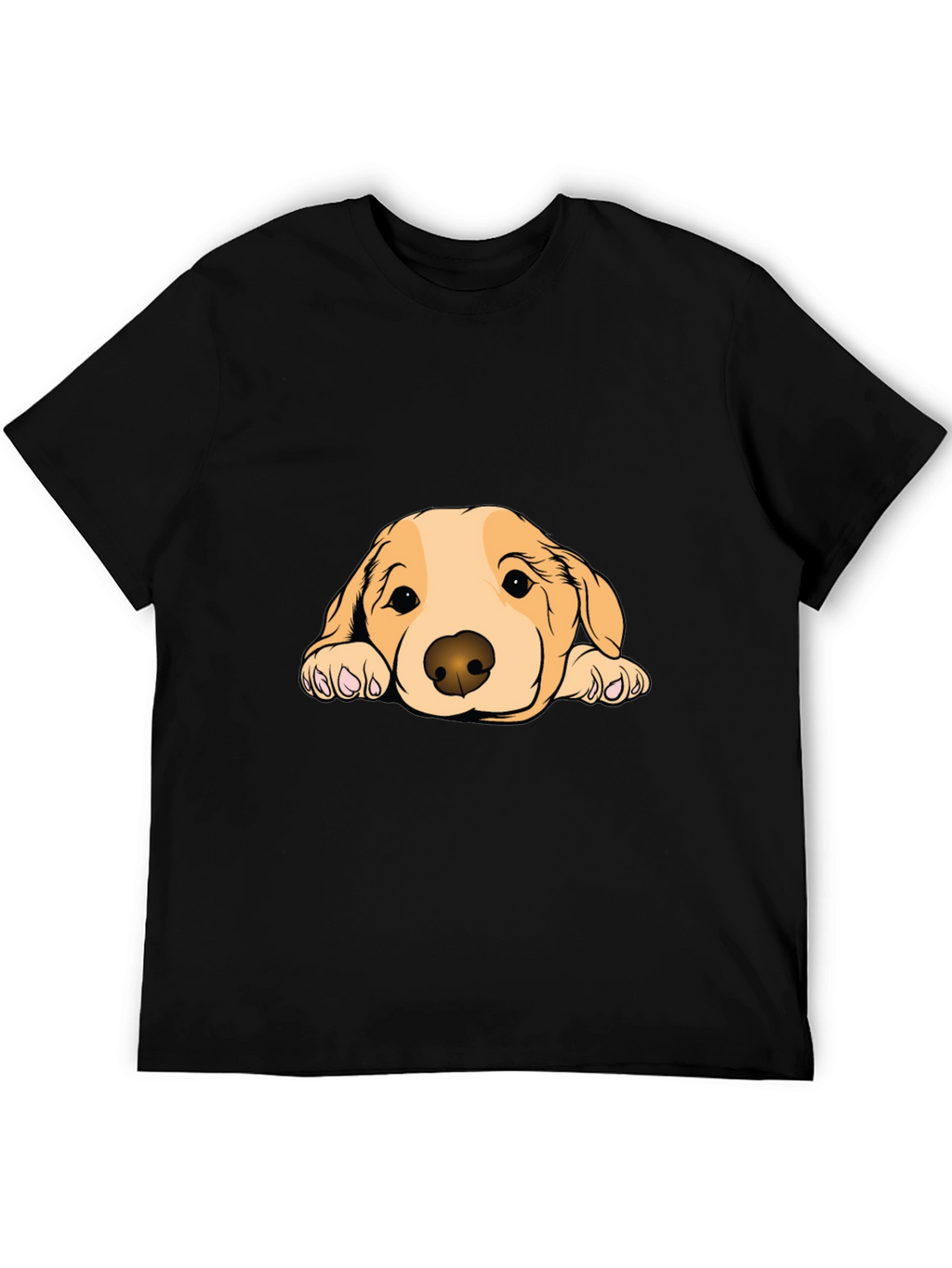 Cute Dog Graphic Black T-Shirt