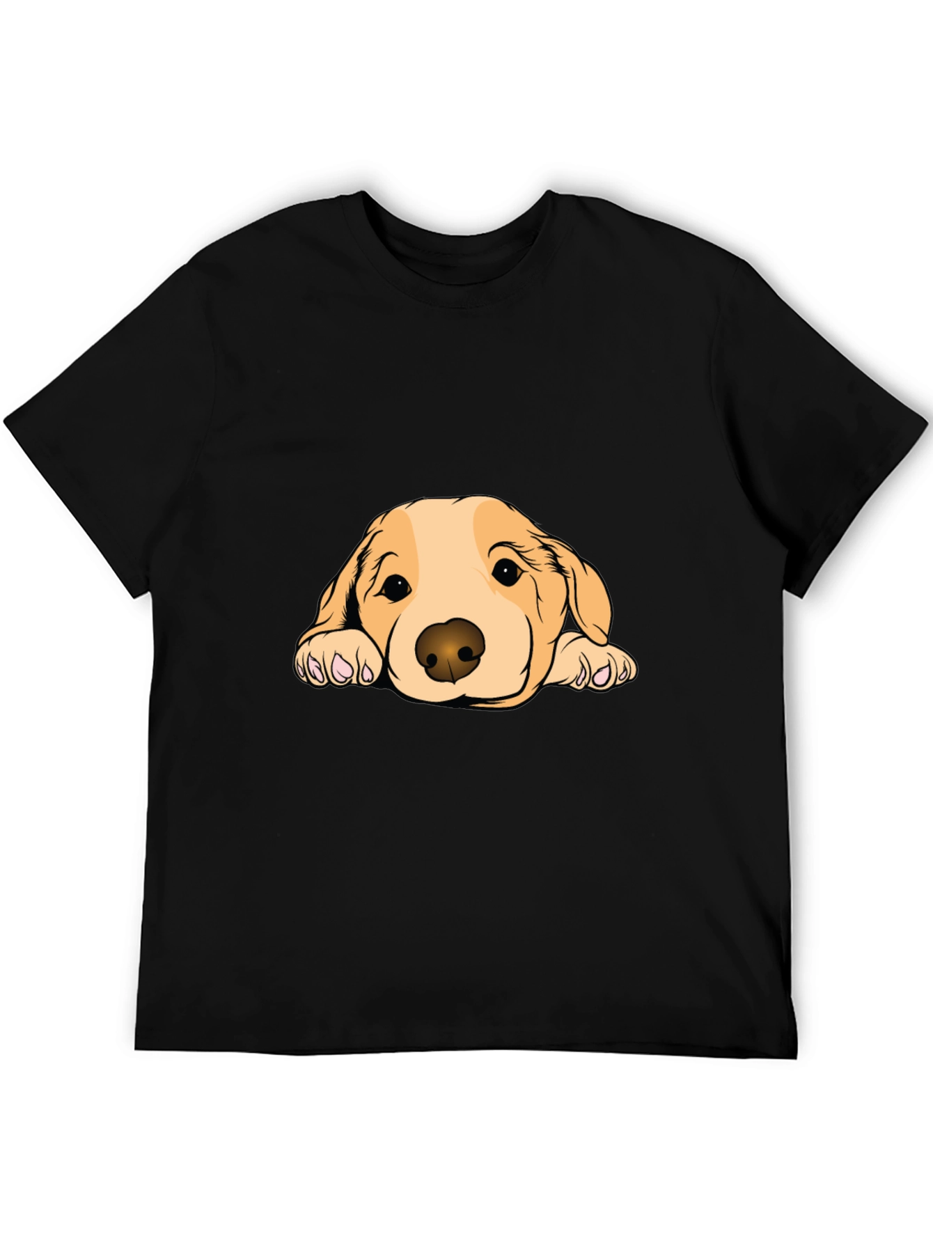 Cute Dog Graphic Black T-Shirt