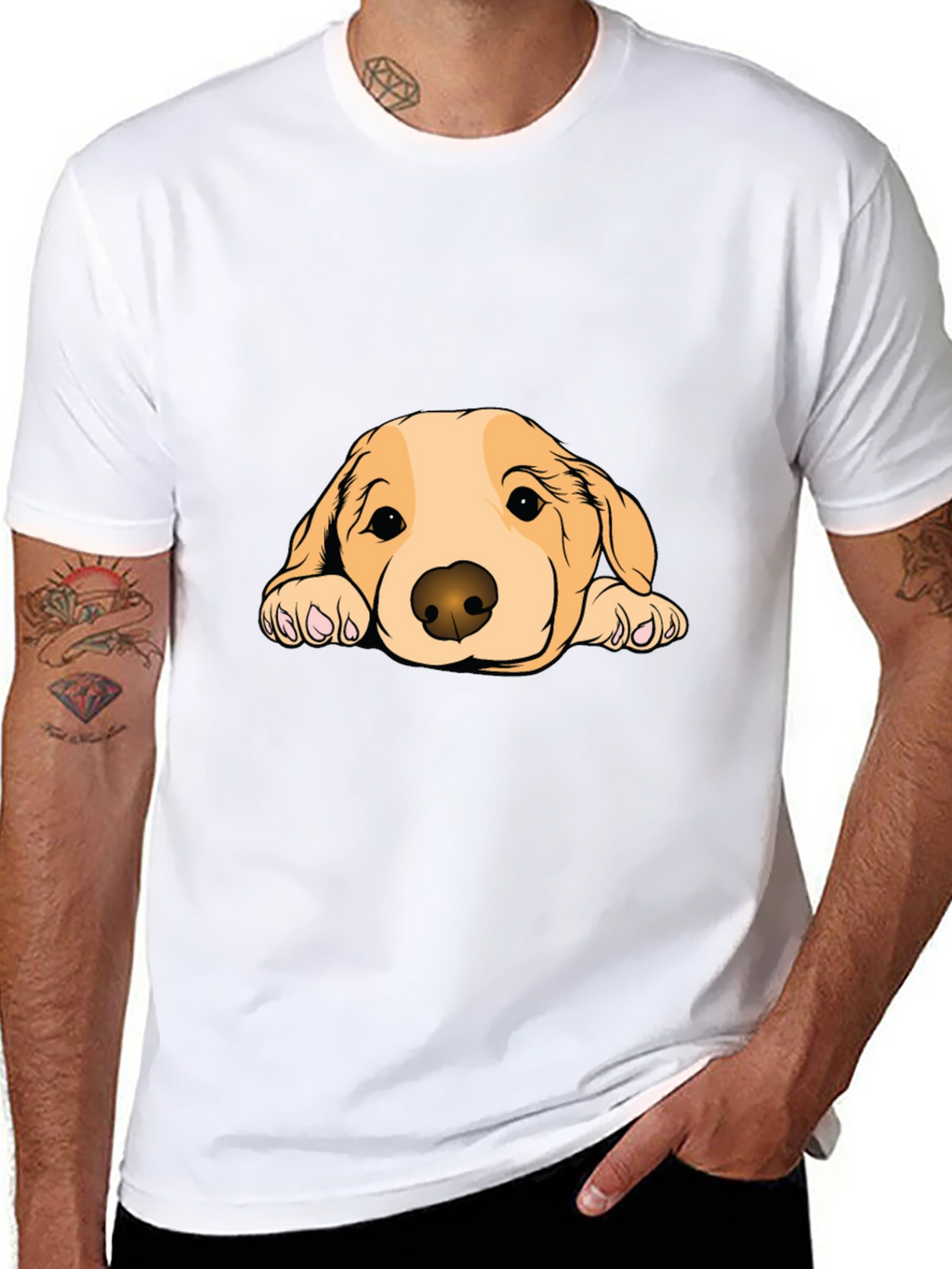 Cute Dog Graphic Black T-Shirt