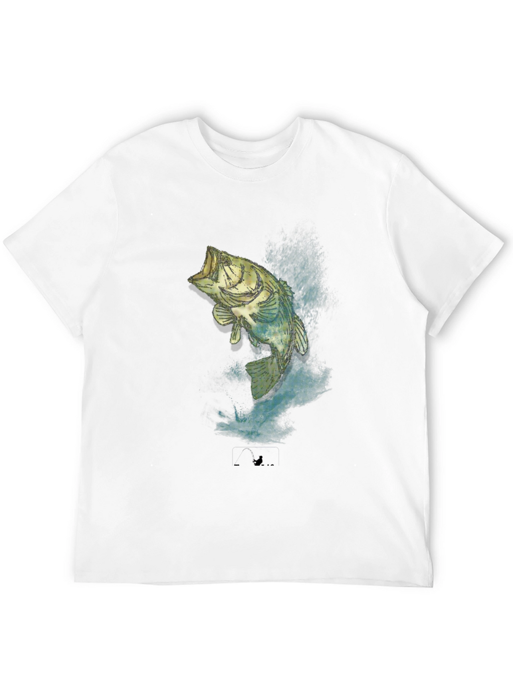 Mens Black Bass Fishing Graphic T-Shirt