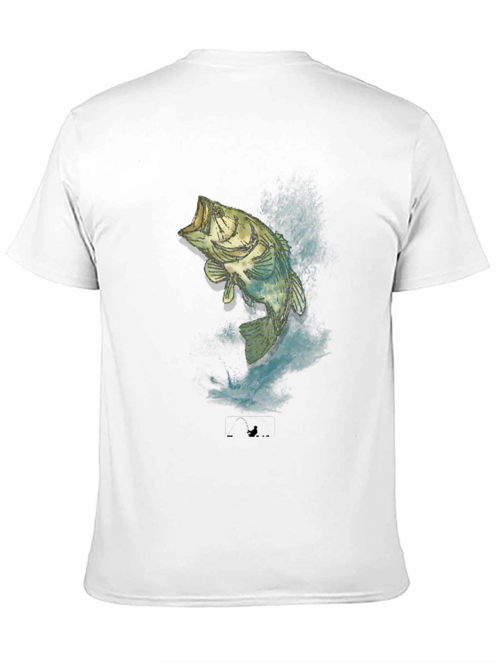 Mens Black Bass Fishing Graphic T-Shirt