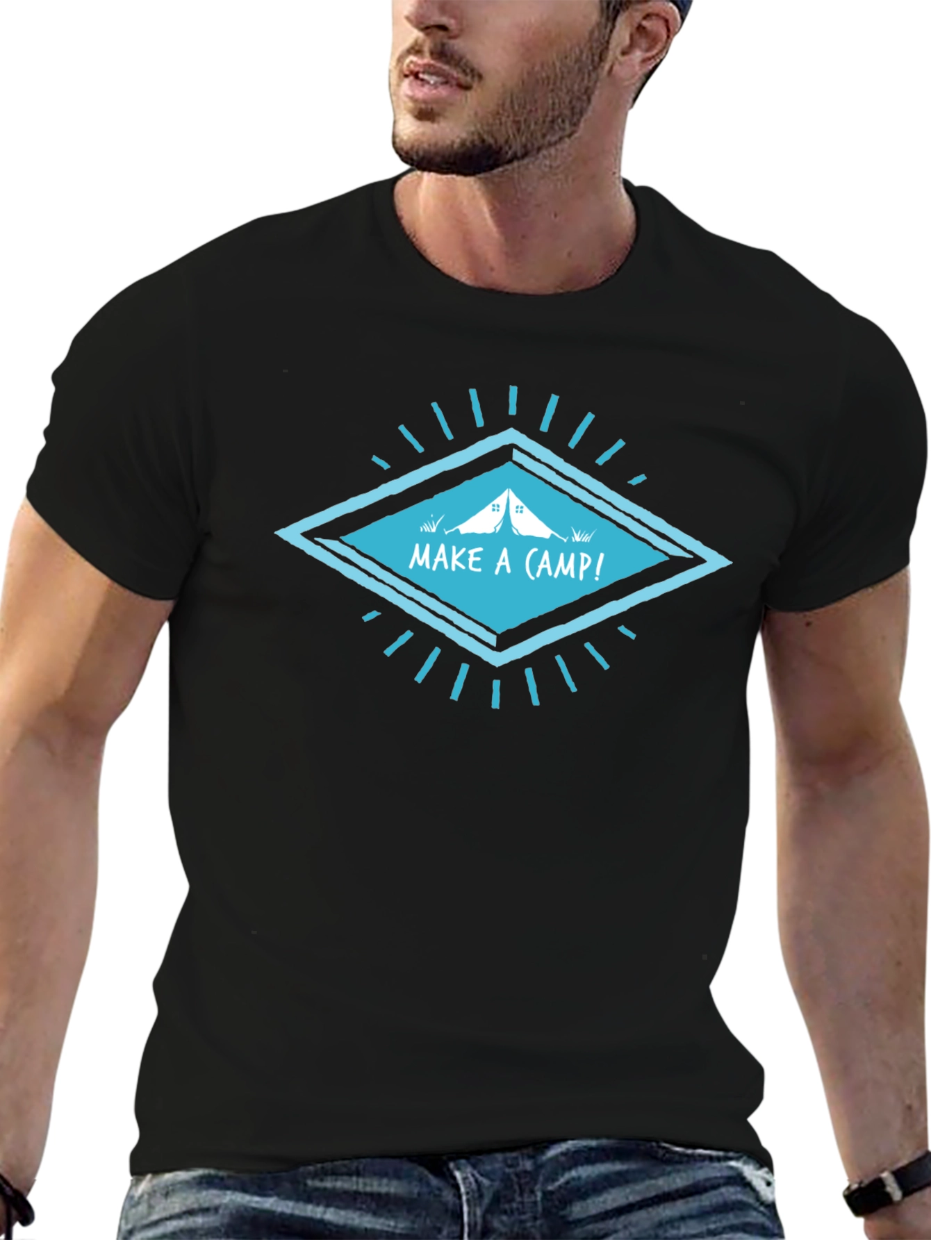 Make A Camp! Black Graphic Tee