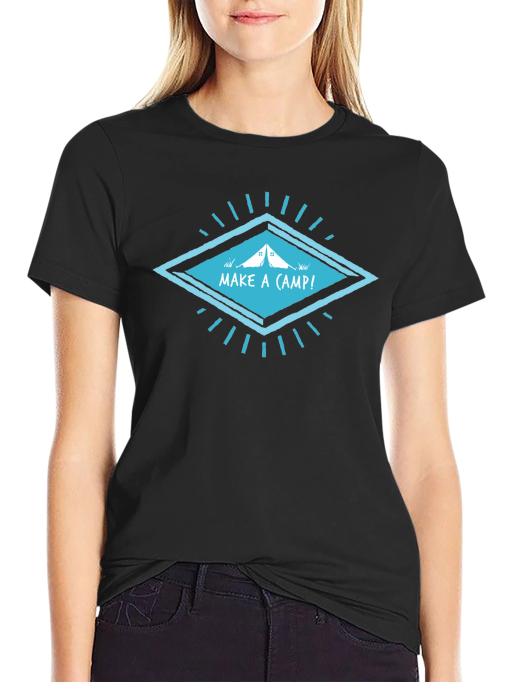 Make A Camp! Black Graphic Tee