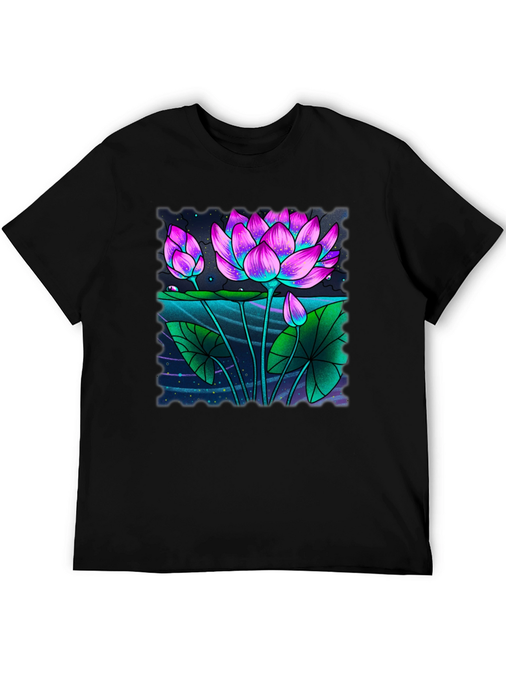 Lotus Graphic Black T-Shirt