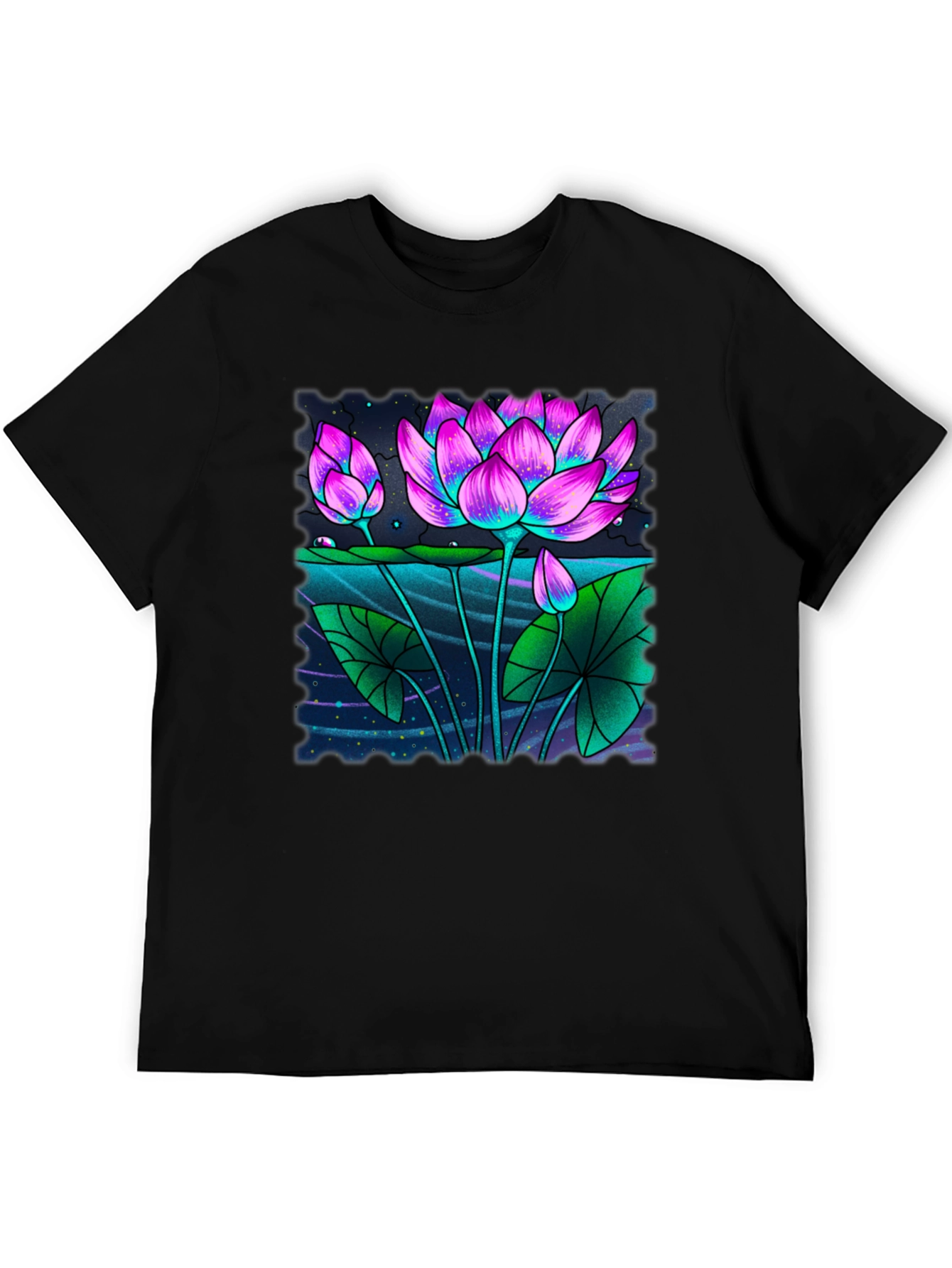 Lotus Graphic Black T-Shirt
