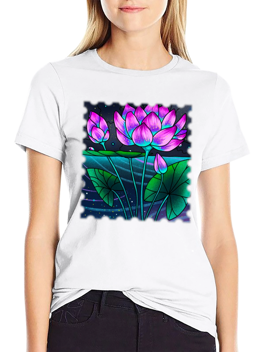 Lotus Graphic Black T-Shirt