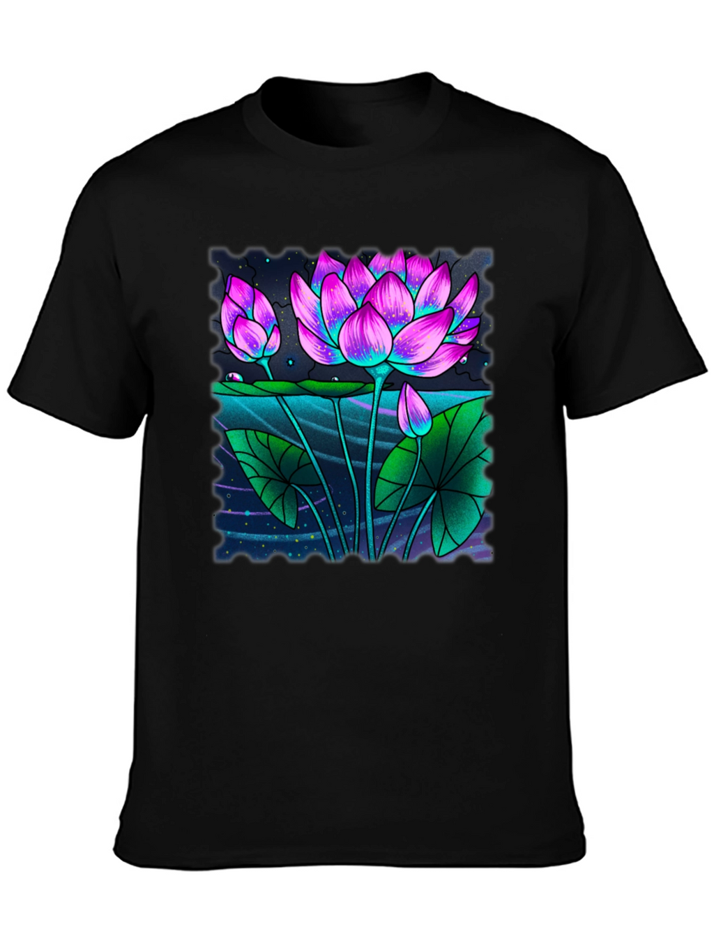 Lotus Graphic Black T-Shirt