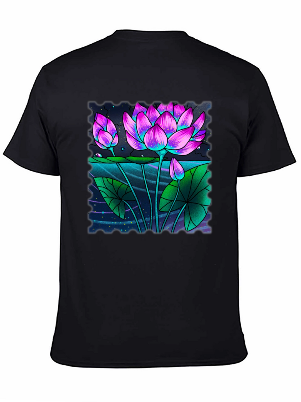 Lotus Graphic Black T-Shirt