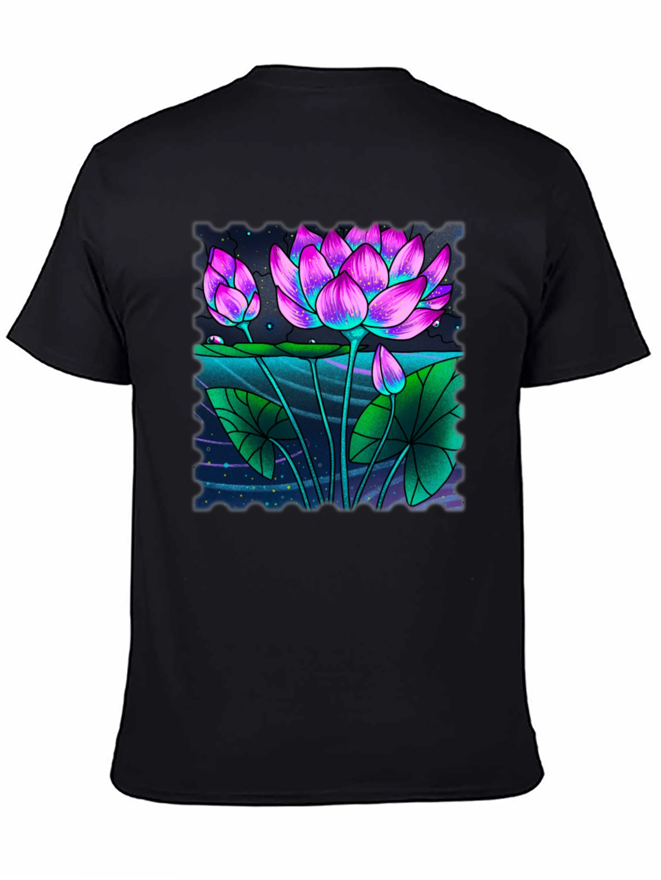 Lotus Graphic Black T-Shirt