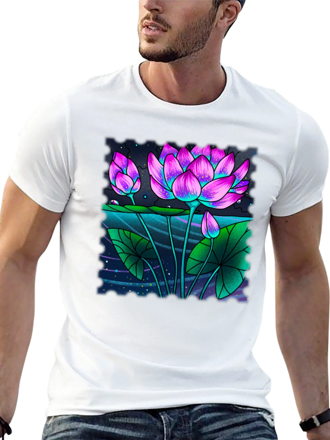Lotus Graphic Black T-Shirt