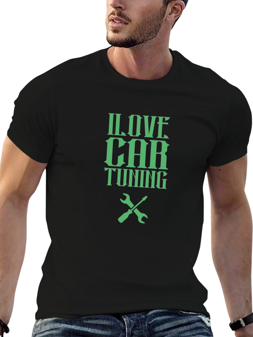 I Love Car Tuning T-Shirt - Black Crew Neck