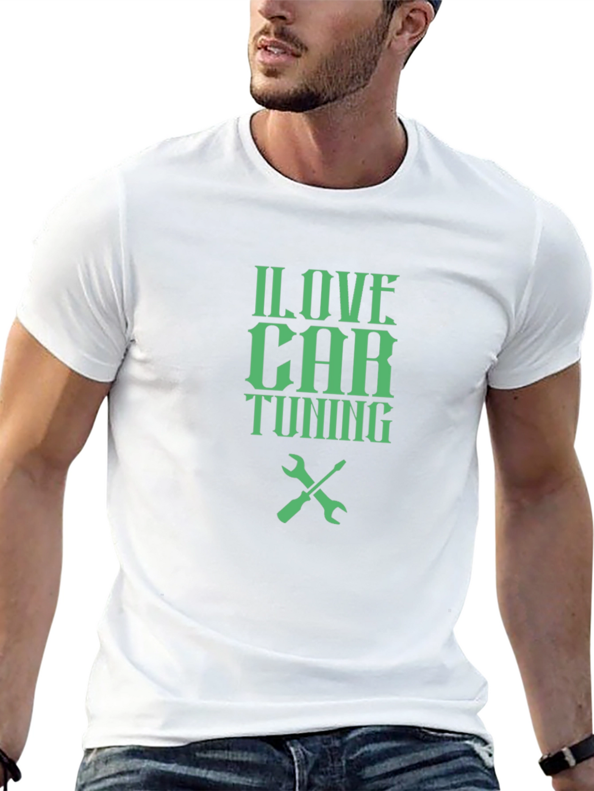 I Love Car Tuning T-Shirt - Black Crew Neck