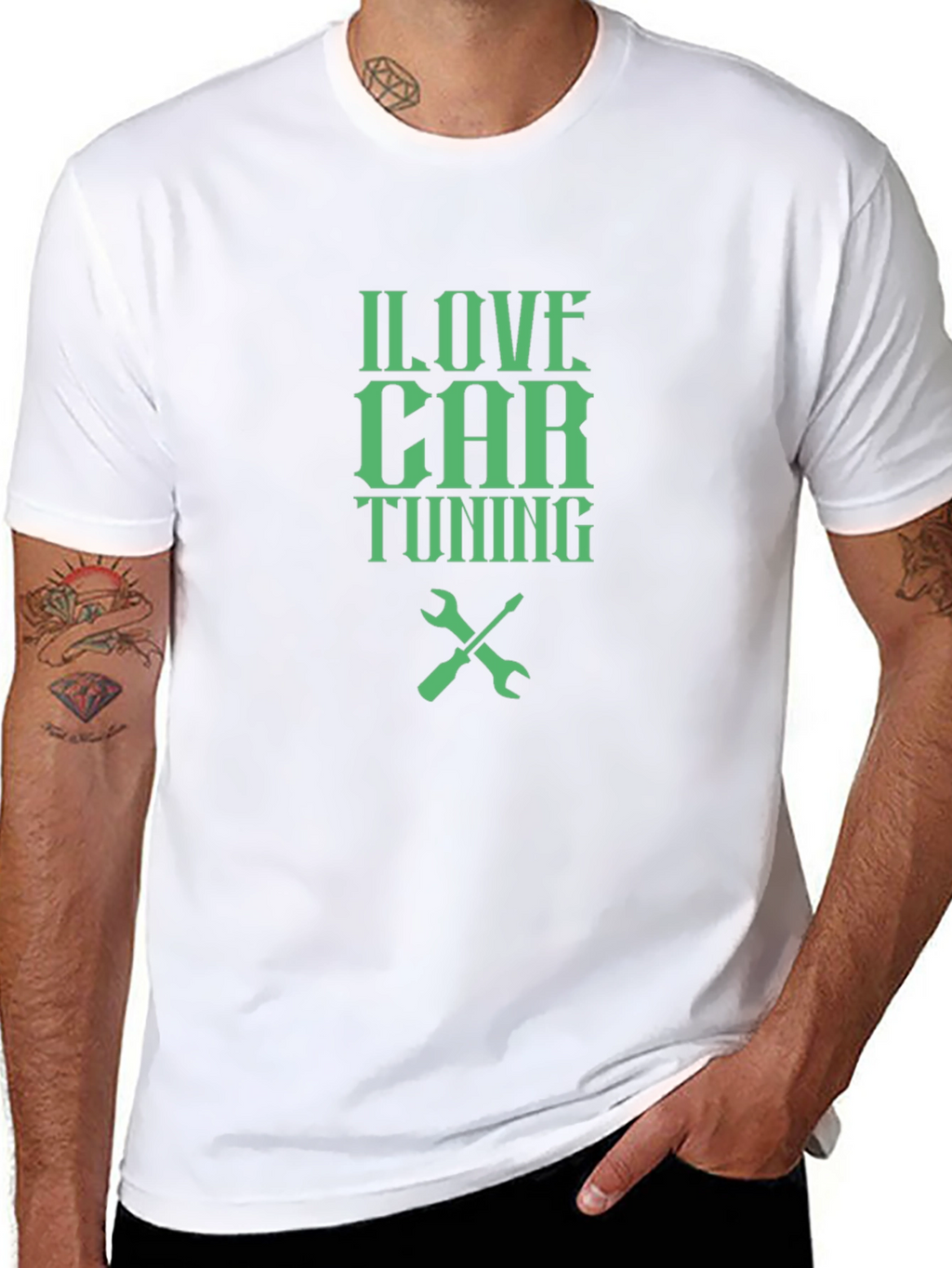 I Love Car Tuning T-Shirt - Black Crew Neck