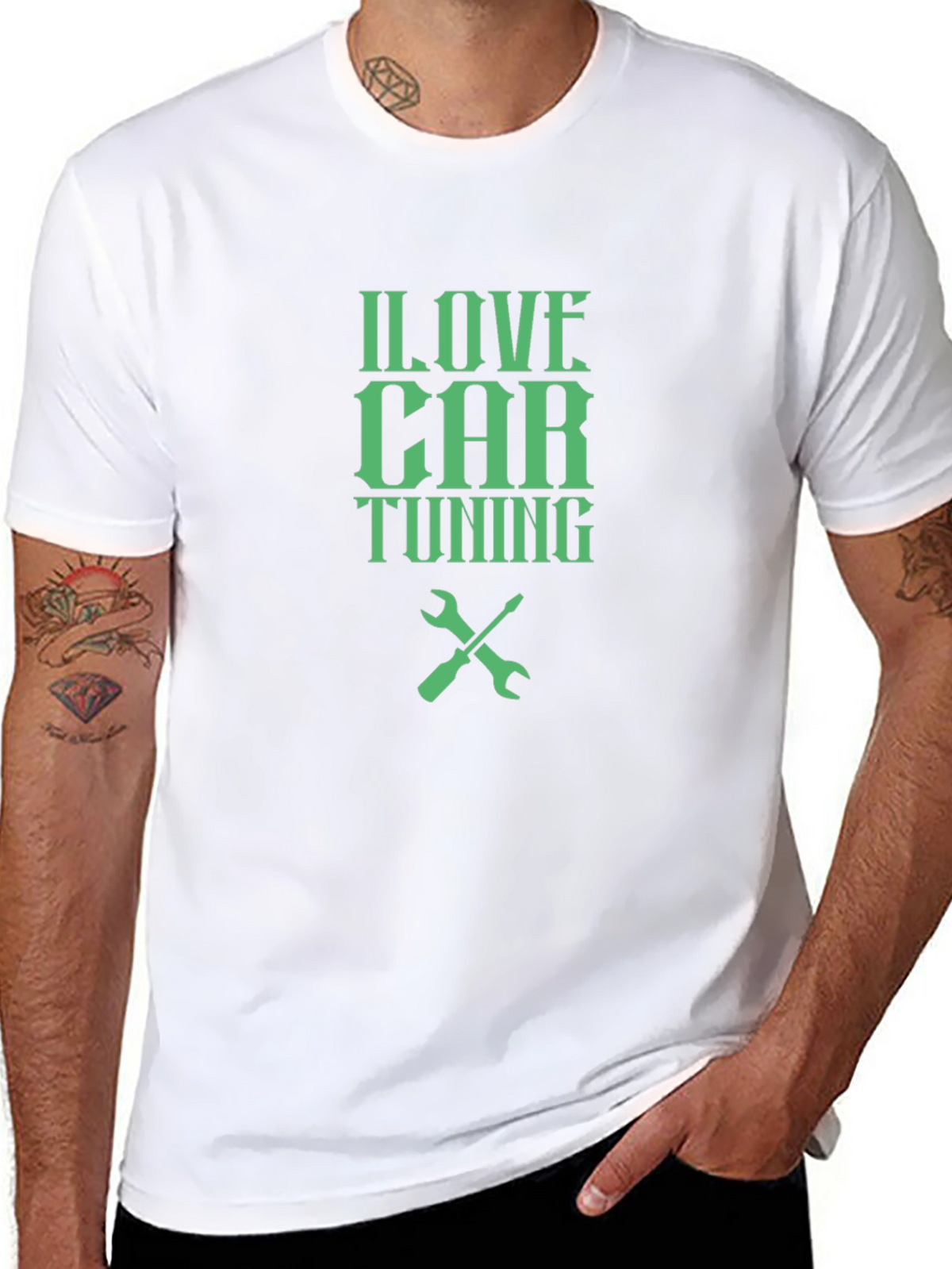 I Love Car Tuning T-Shirt - Black Crew Neck