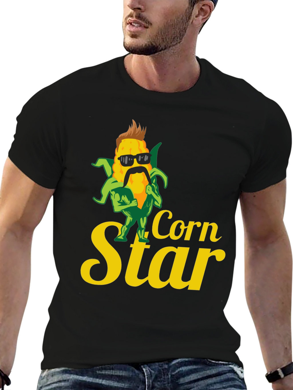 Corn Star Graphic Tee - Black