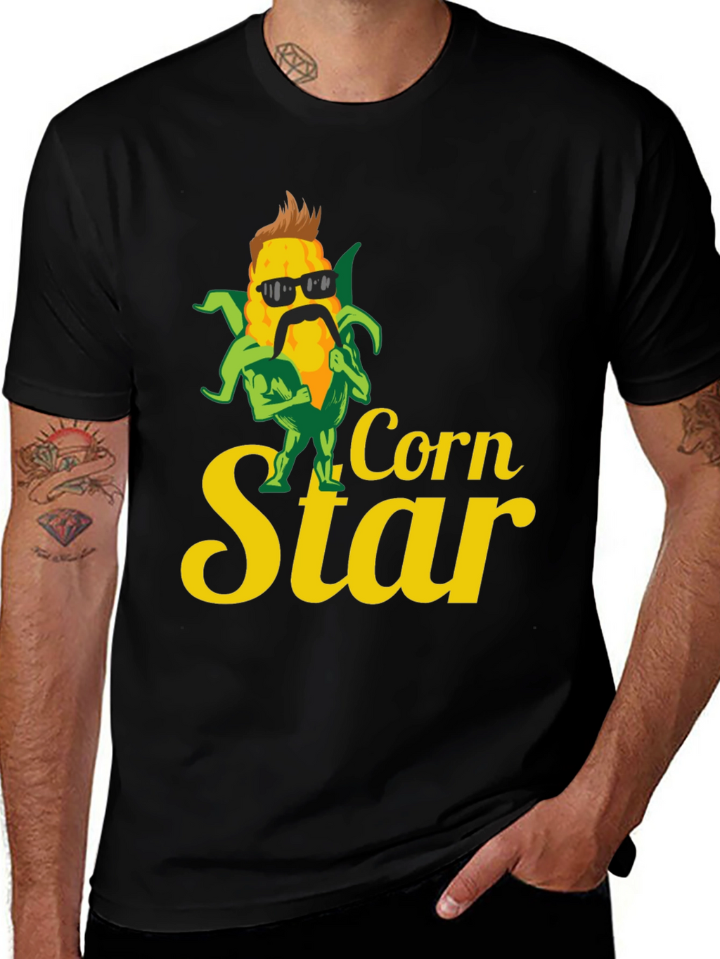 Corn Star Graphic Tee - Black