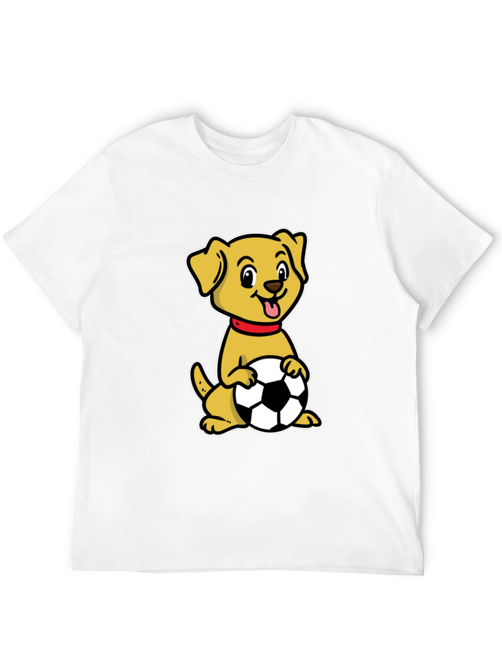 Dog with Soccer Ball Black T-Shirt