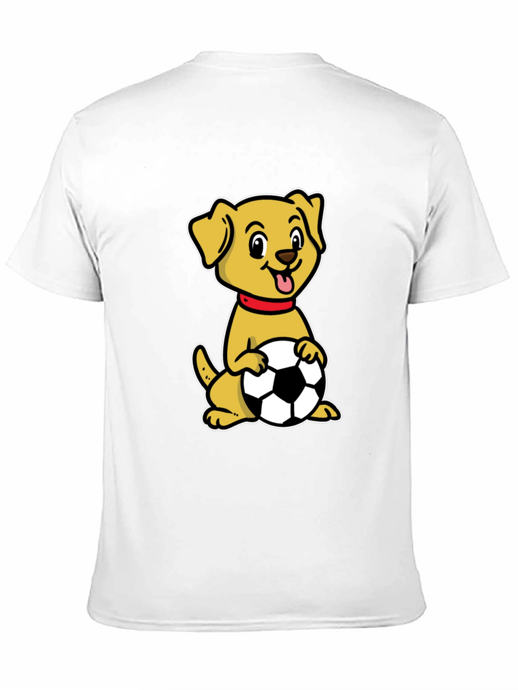 Dog with Soccer Ball Black T-Shirt