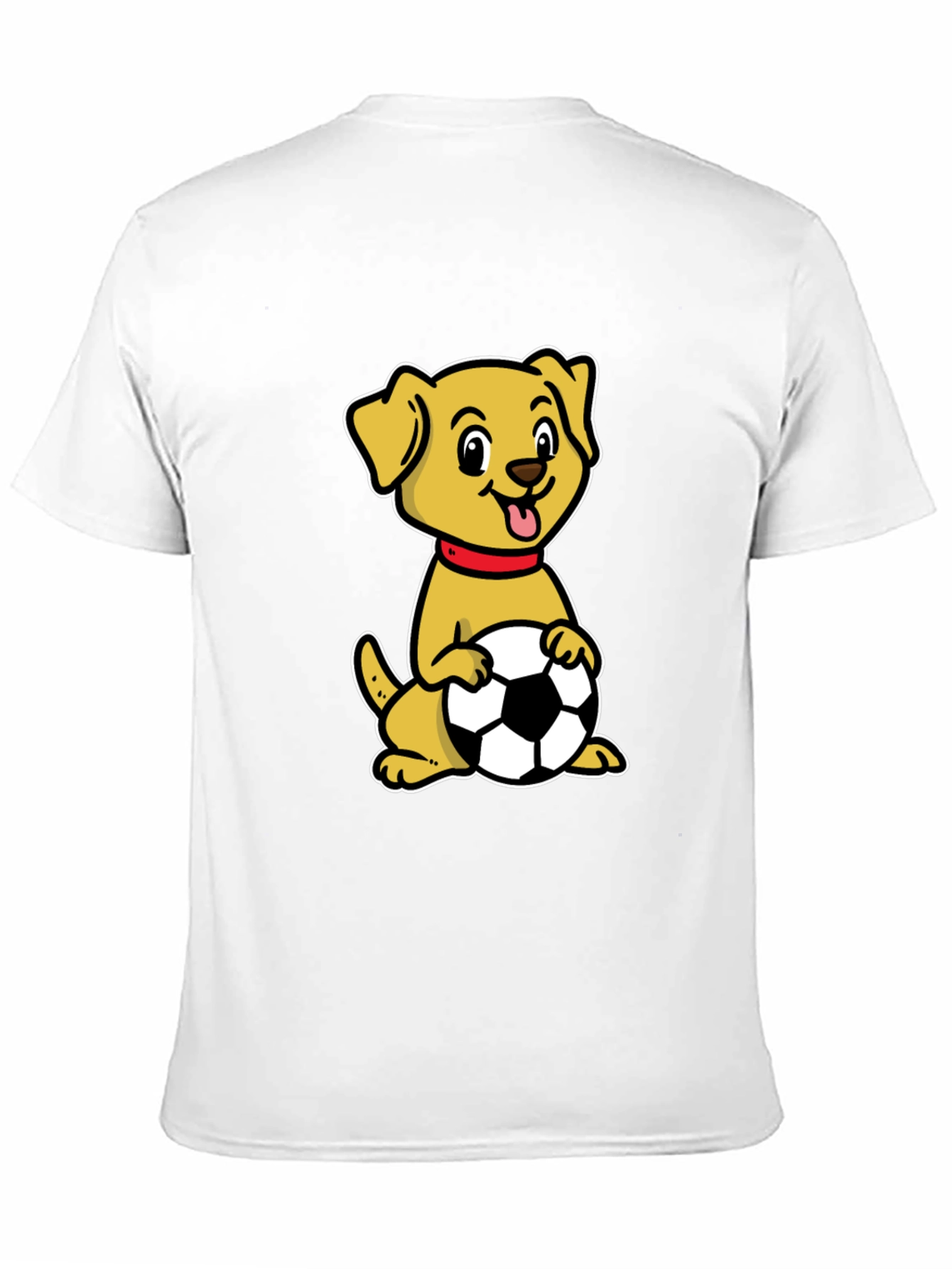 Dog with Soccer Ball Black T-Shirt