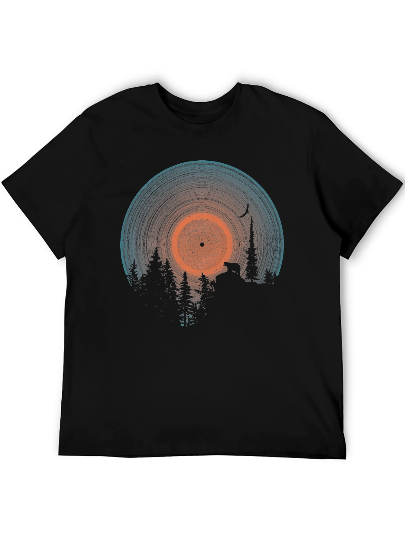 Vinyl Record & Forest Graphic Tee