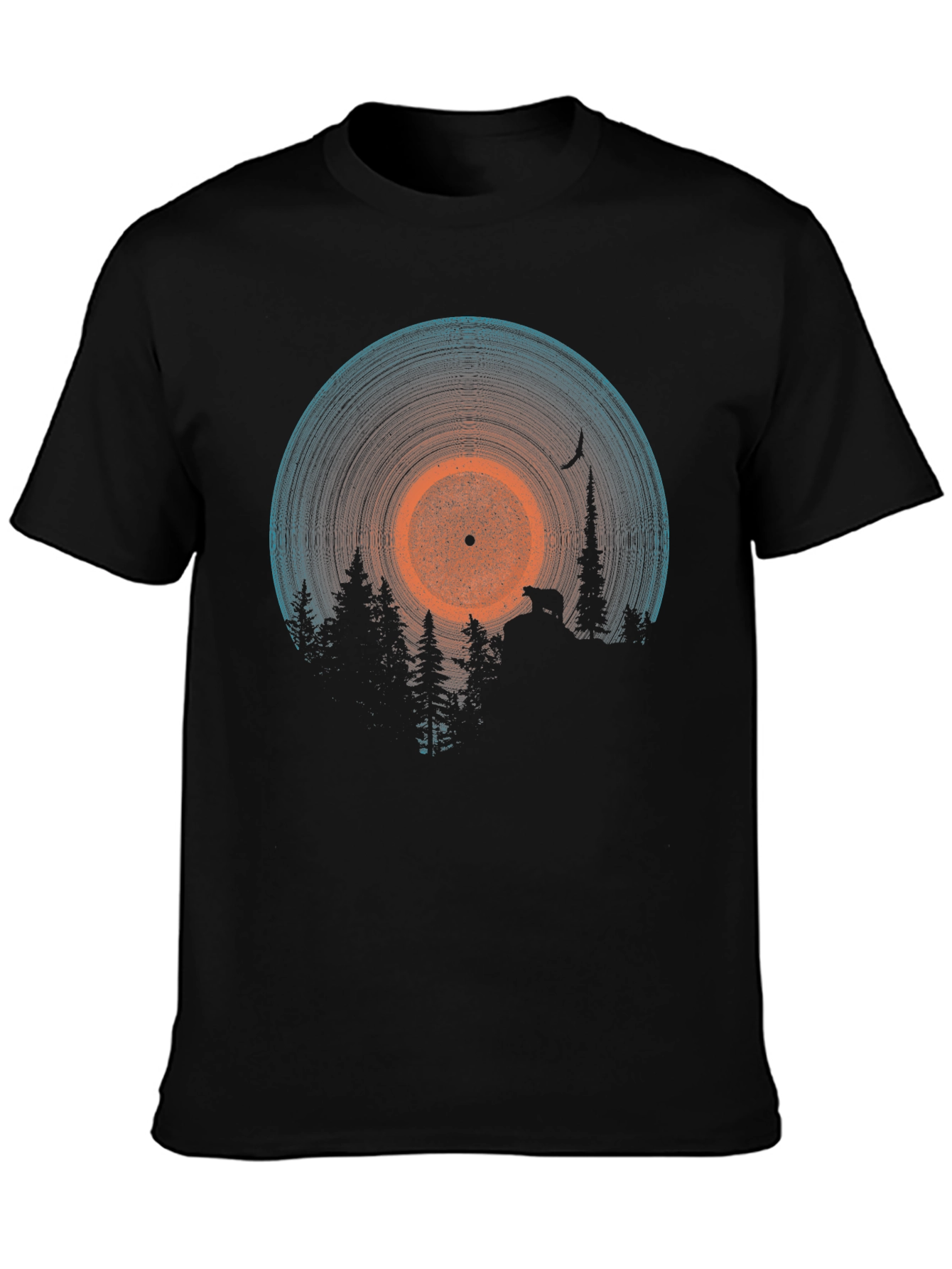 Vinyl Record & Forest Graphic Tee