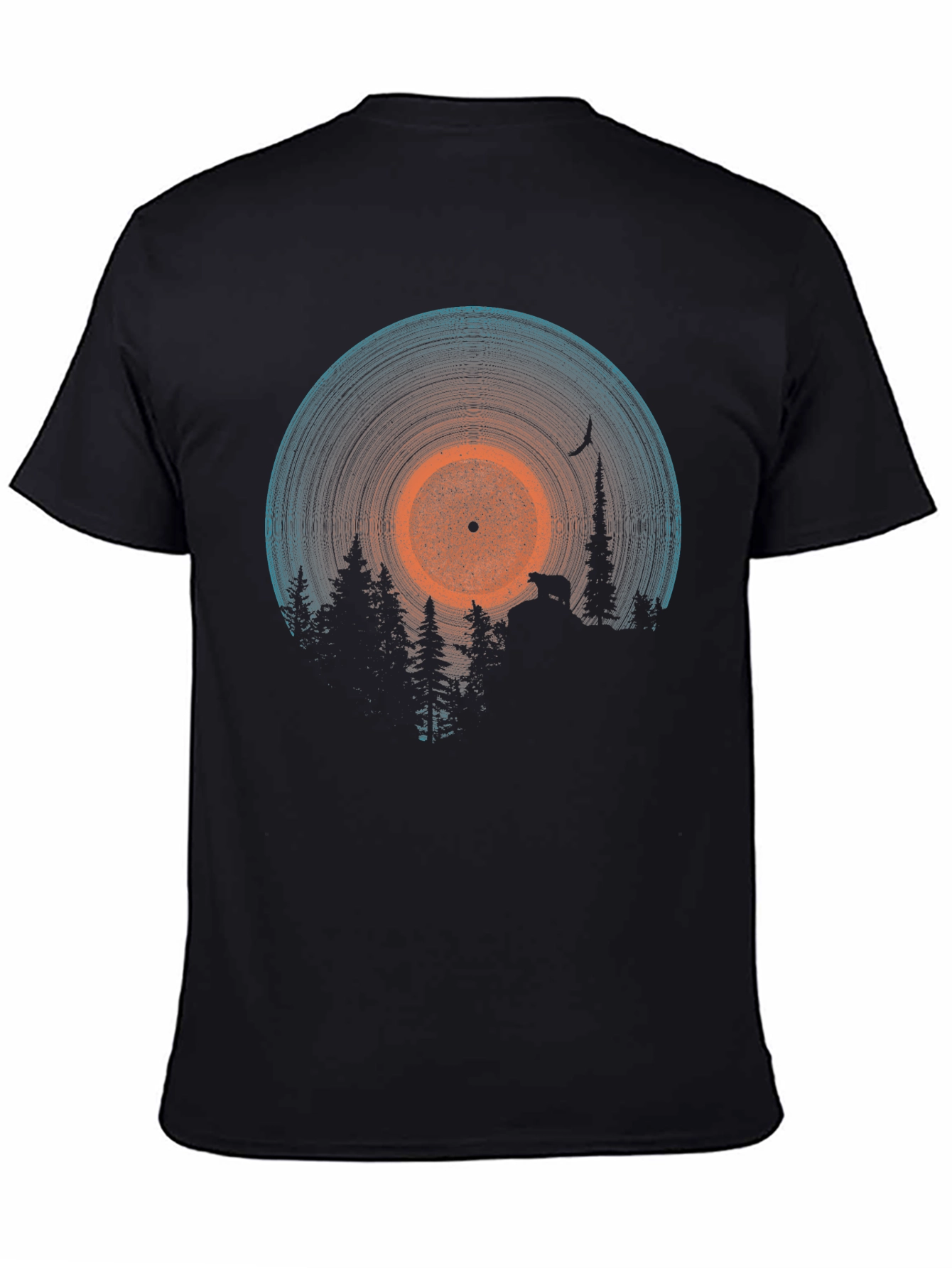 Vinyl Record & Forest Graphic Tee