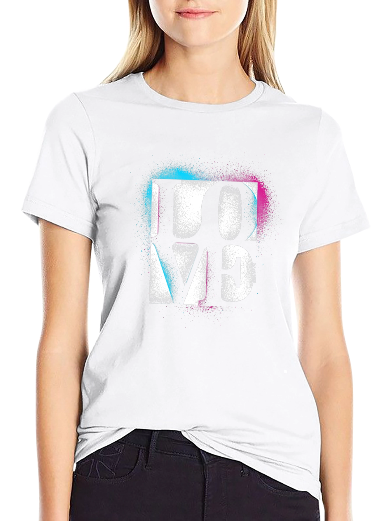 Love Graphic T-Shirt - Black Cotton Blend Tee