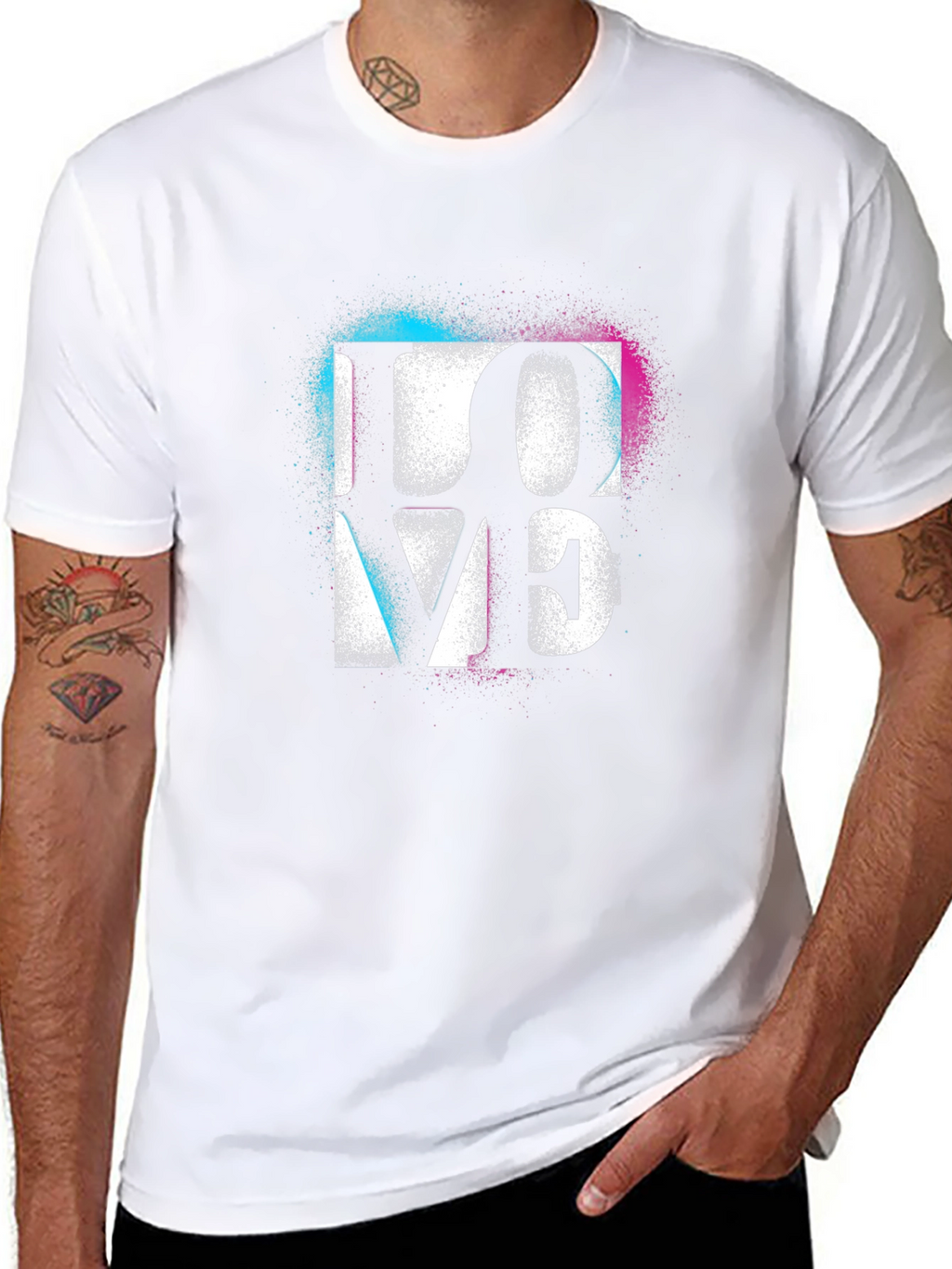 Love Graphic T-Shirt - Black Cotton Blend Tee