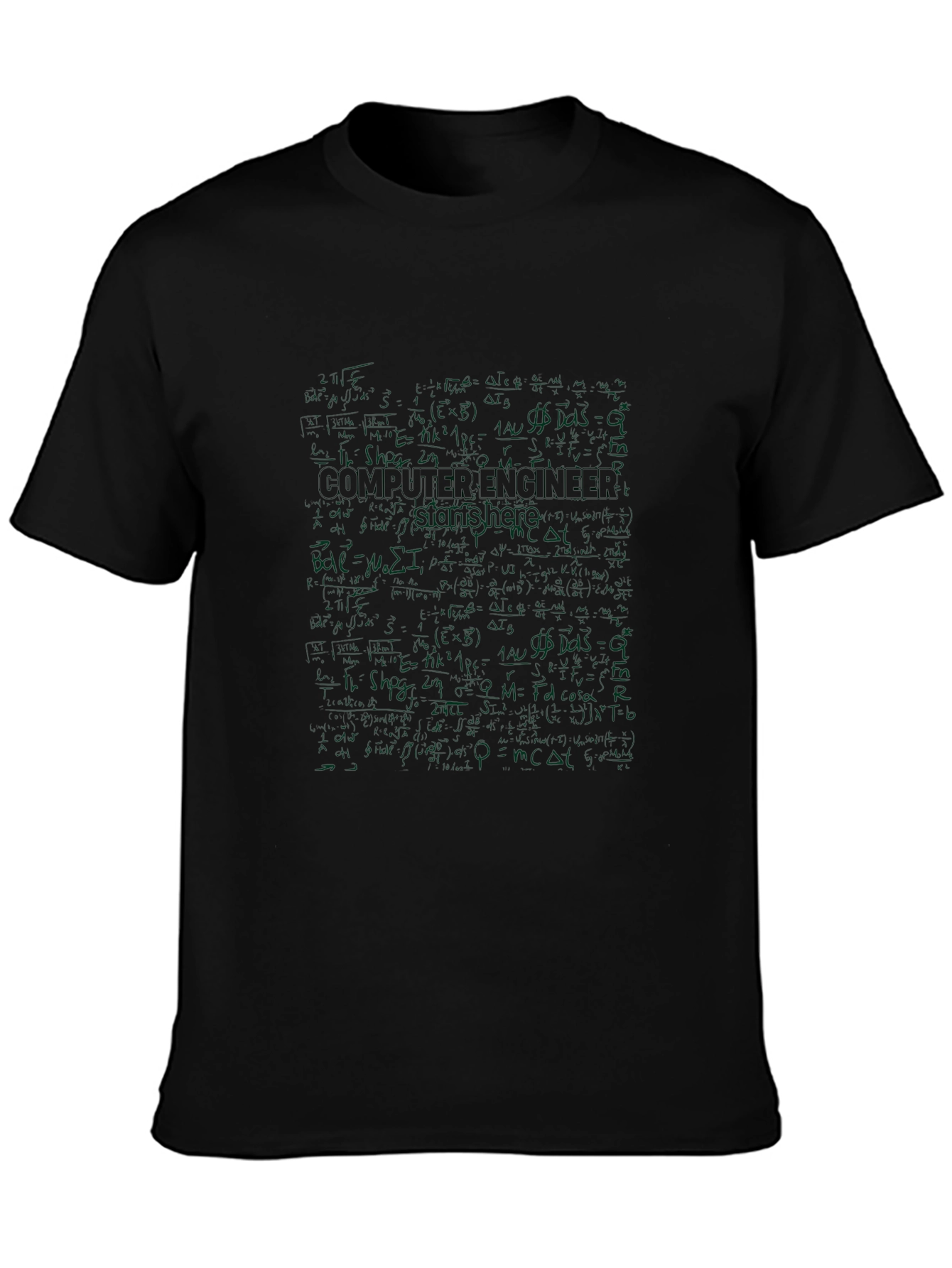 Computer Engineer Equation Black T-Shirt