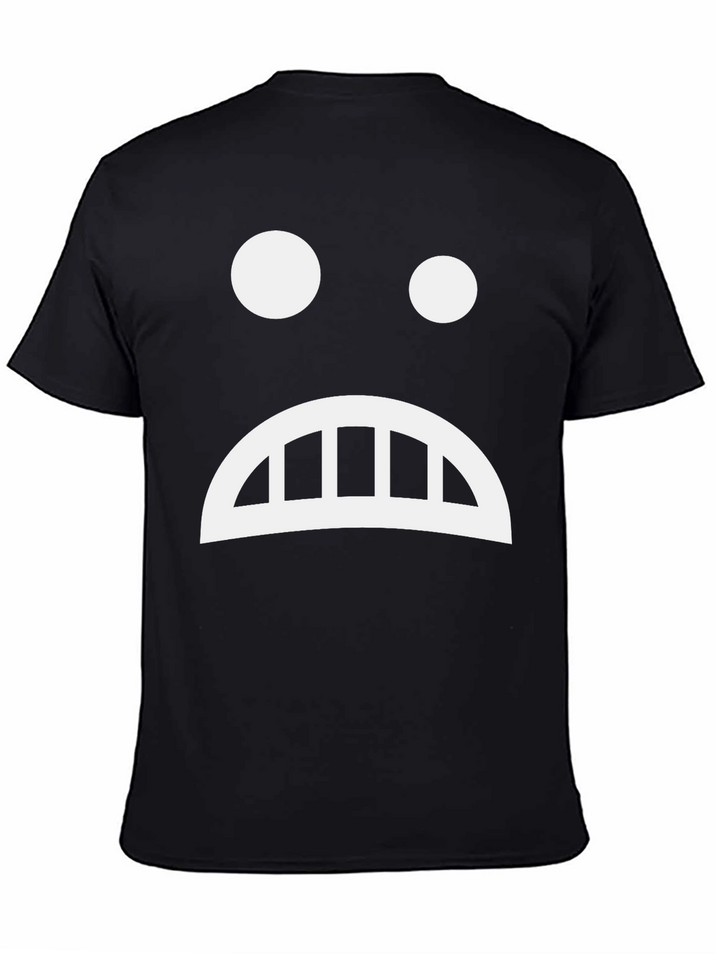 Sad Face Graphic Tee - Black Cotton T-Shirt