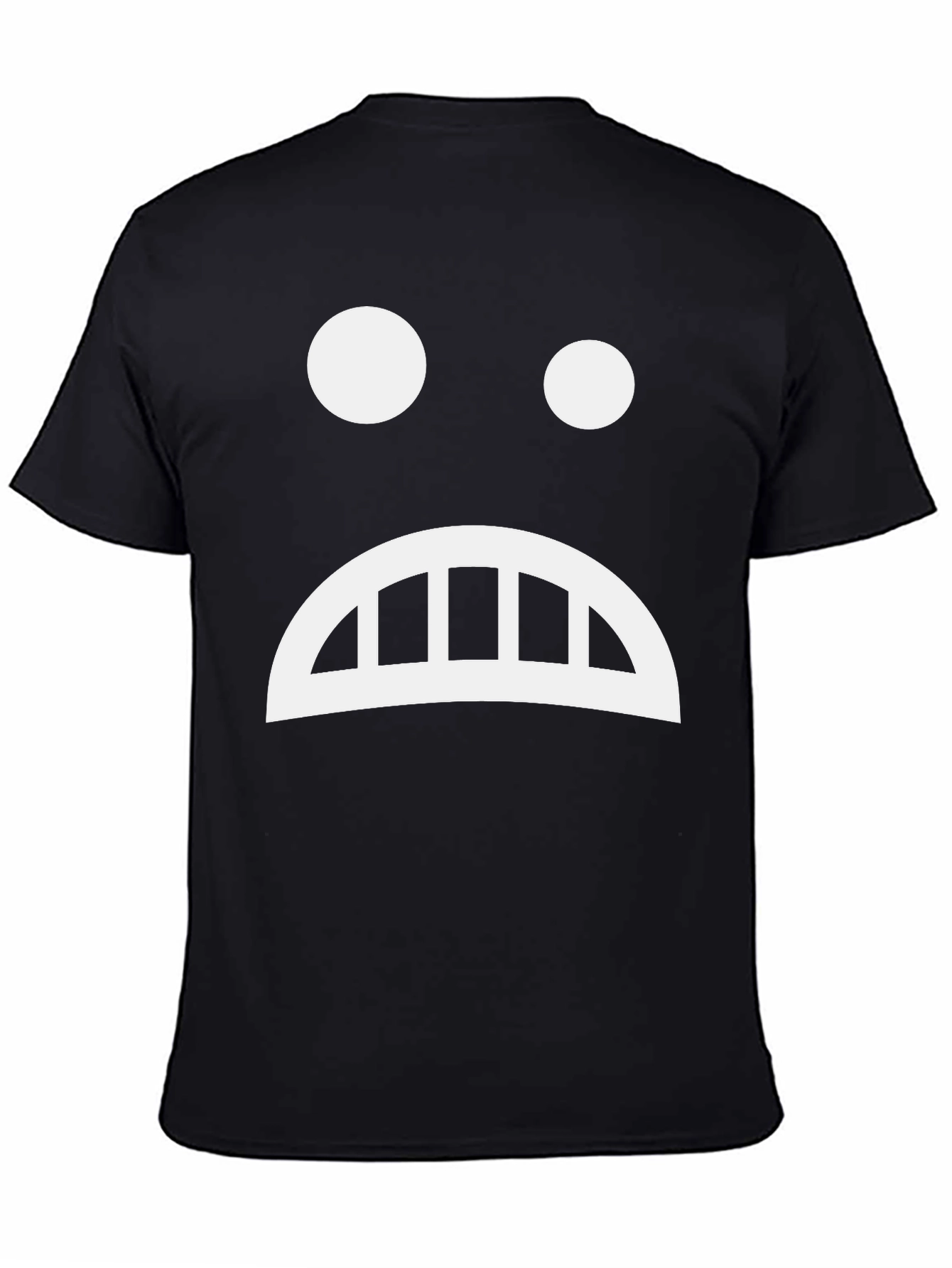 Sad Face Graphic Tee - Black Cotton T-Shirt