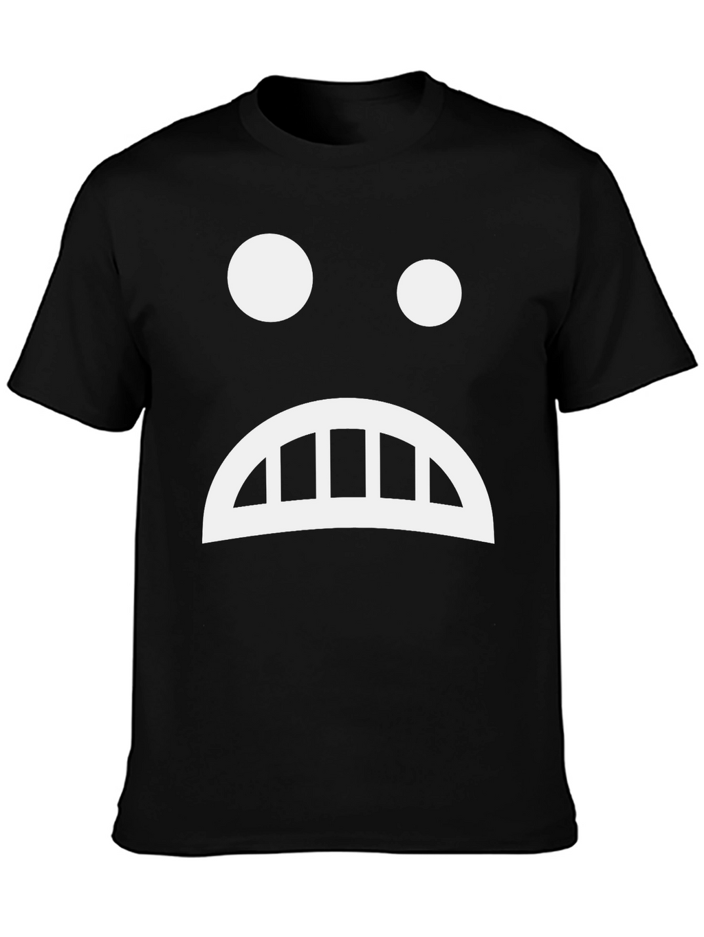 Sad Face Graphic Tee - Black Cotton T-Shirt