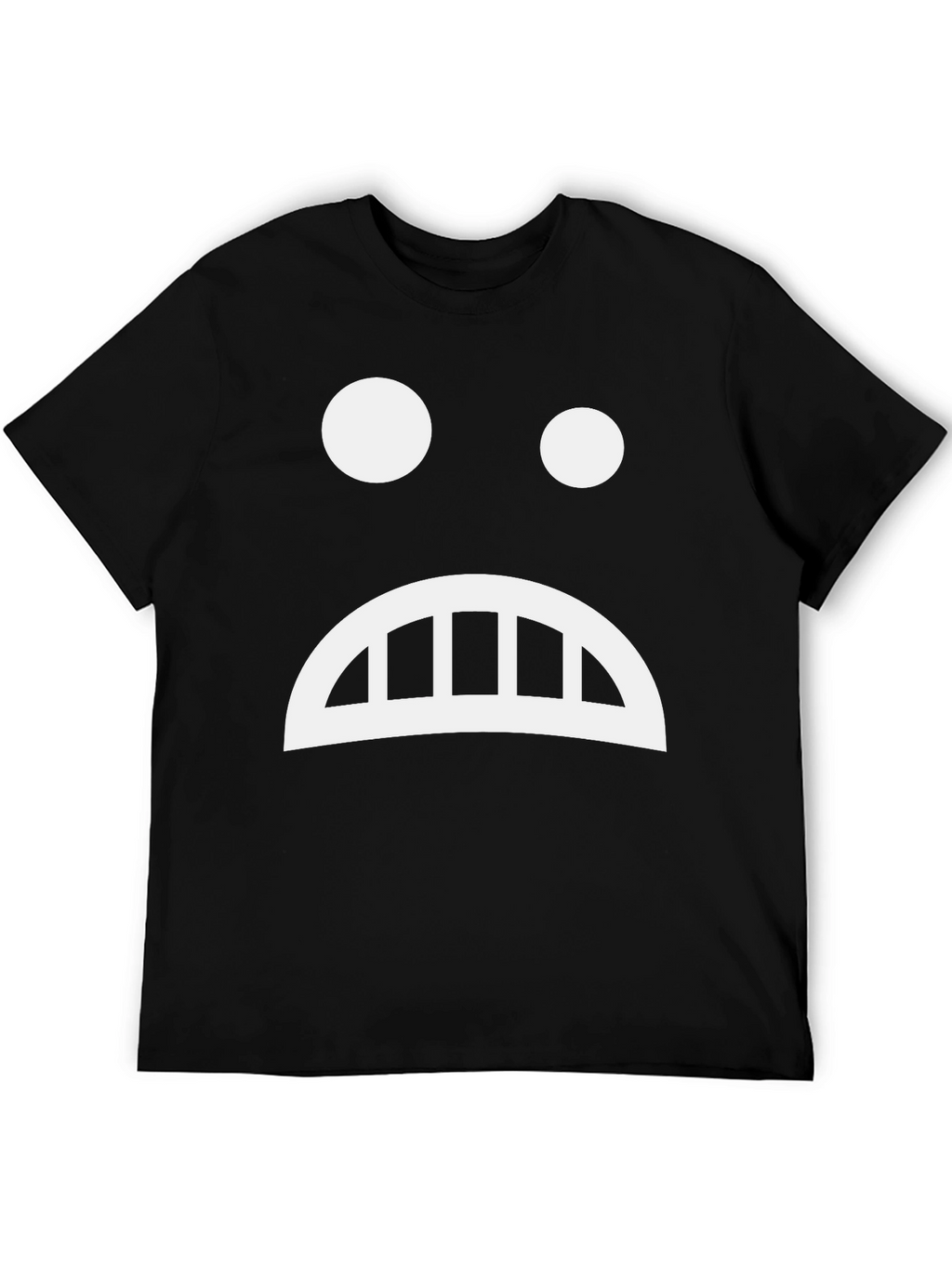 Sad Face Graphic Tee - Black Cotton T-Shirt